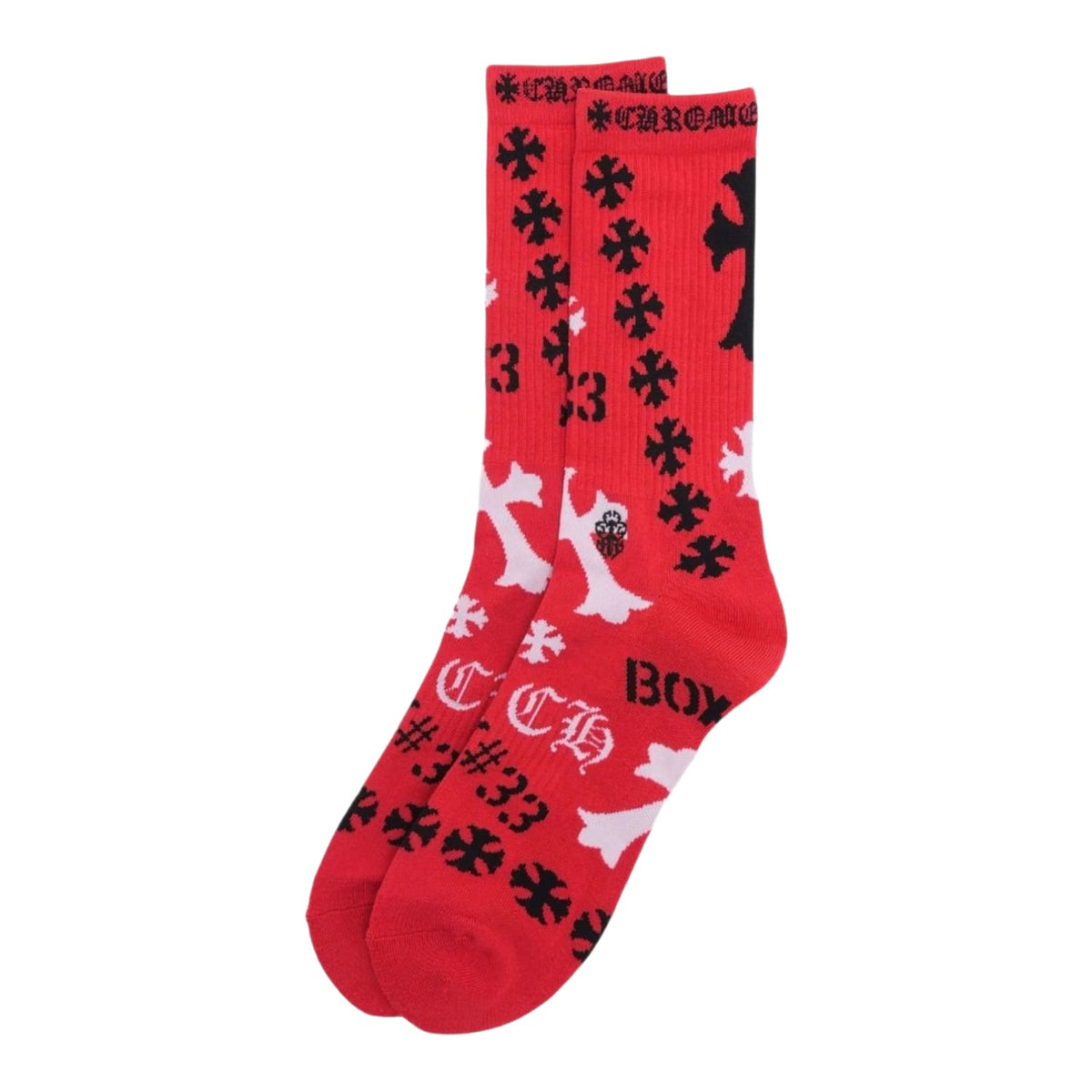 Chrome Hearts Stencil Socks Red