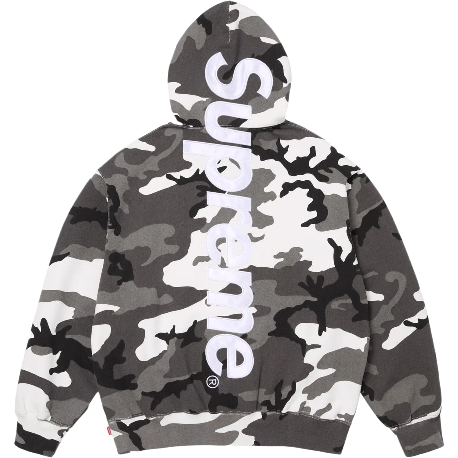 Supreme Satin Applique Hooded Sweatshirt (SS26) Snow Camo