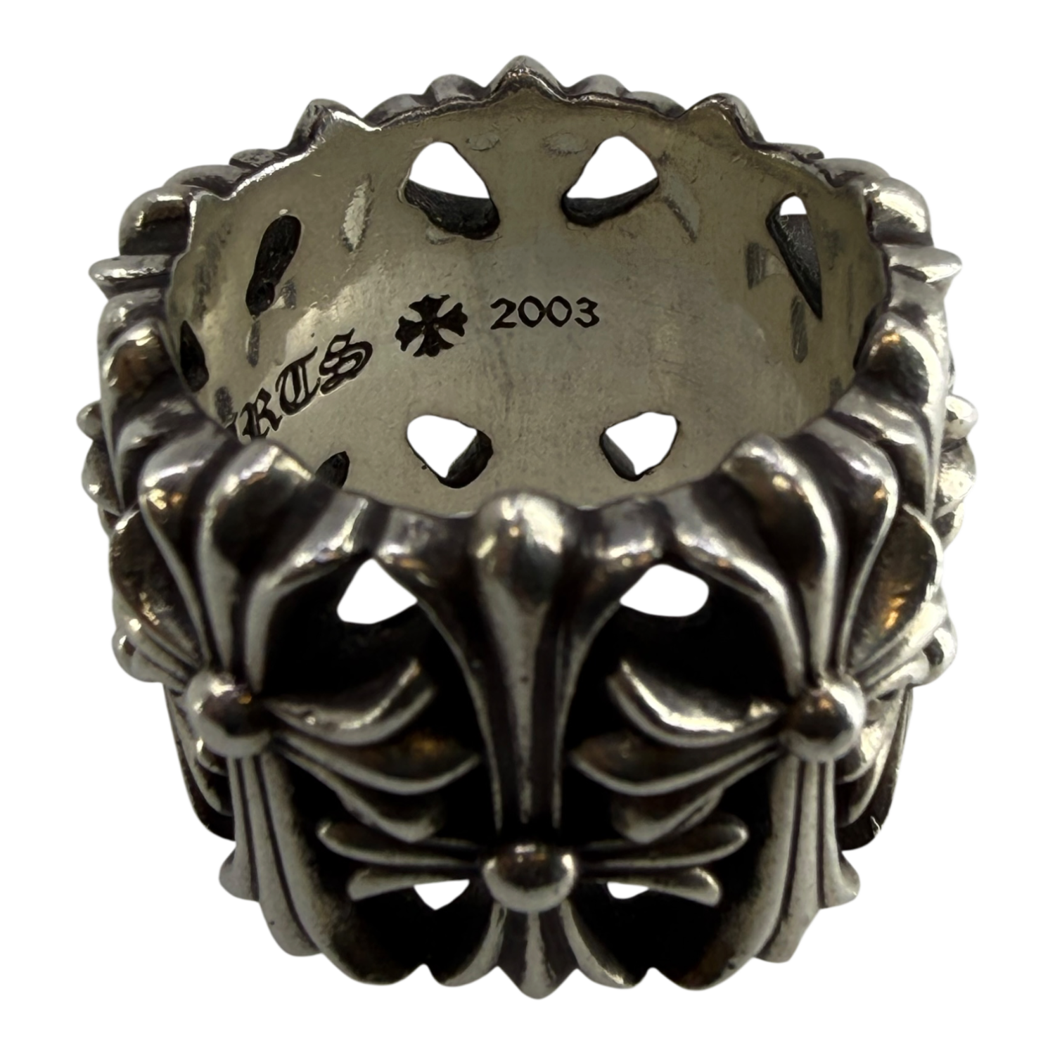 Chrome Hearts Silver Cemetery Cross Ring - US Size 12