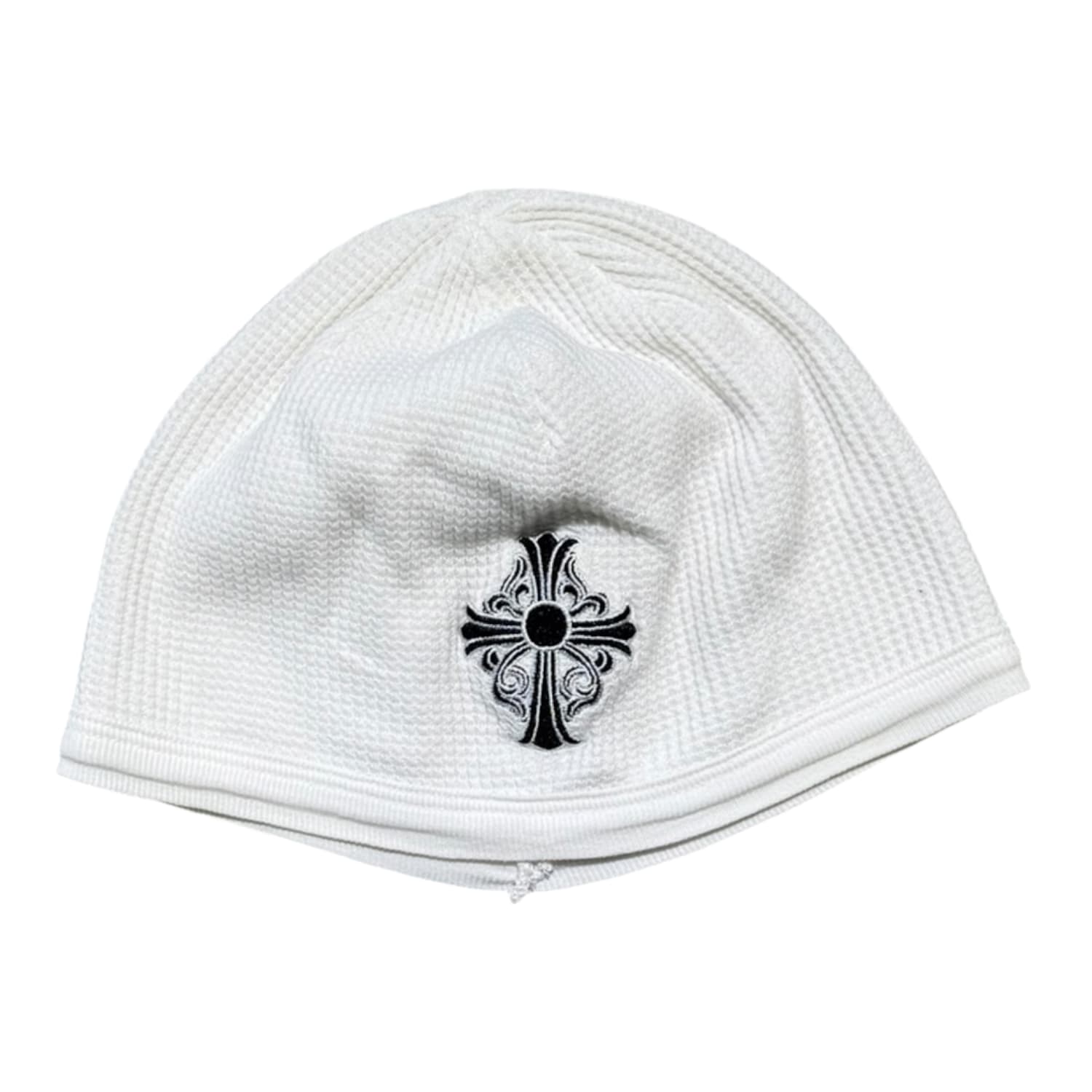 Chrome Hearts Vintage Floral Cross Thermal Beanie White