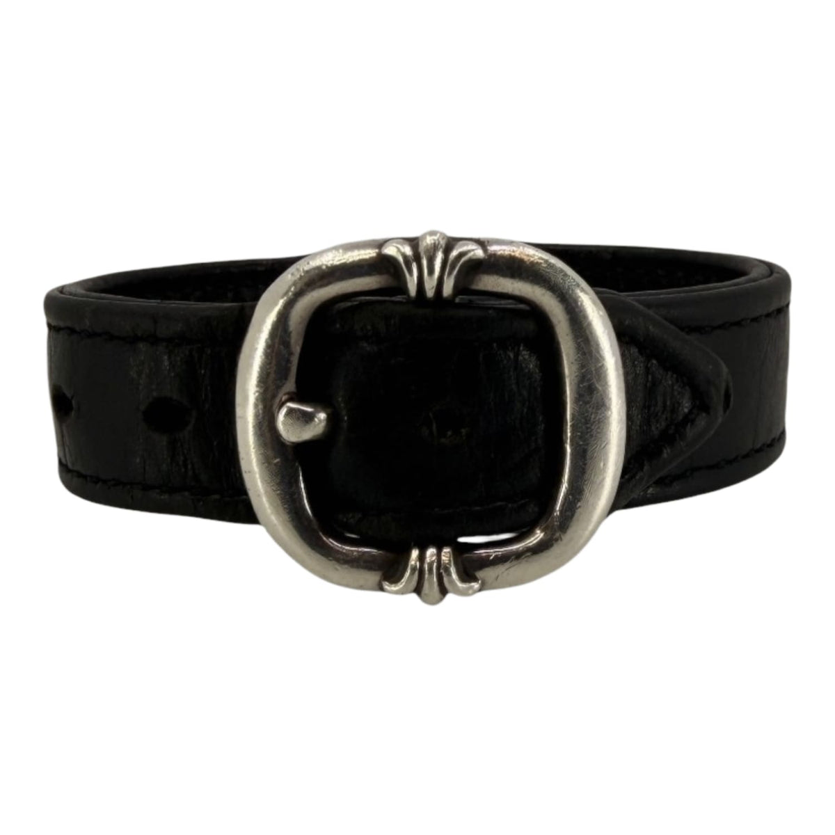 Chrome Hearts Gunslinger Leather Bracelet Black