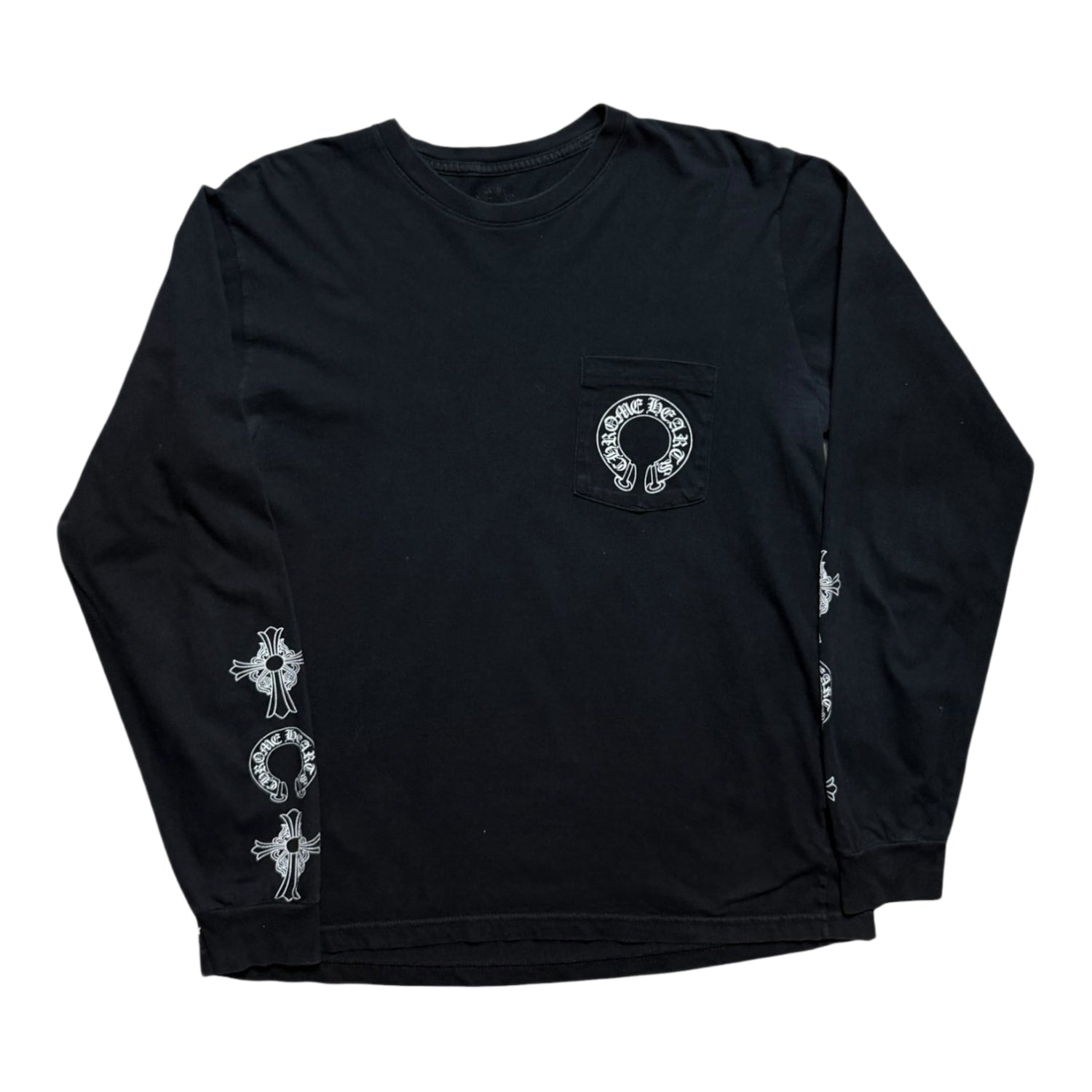 Chrome Hearts Vintage Cross Sleeve Long-Sleeve Pocket T-Shirt Black