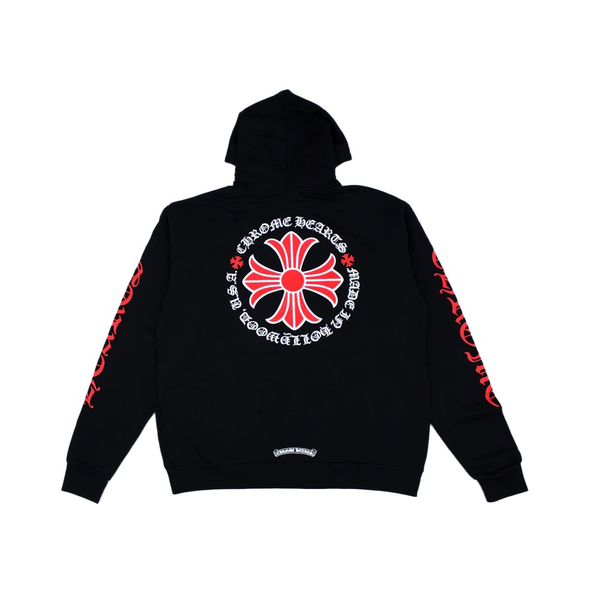 Chrome Hearts Made In Hollywood Plus Cross Zip Up Hoodie Black/Red