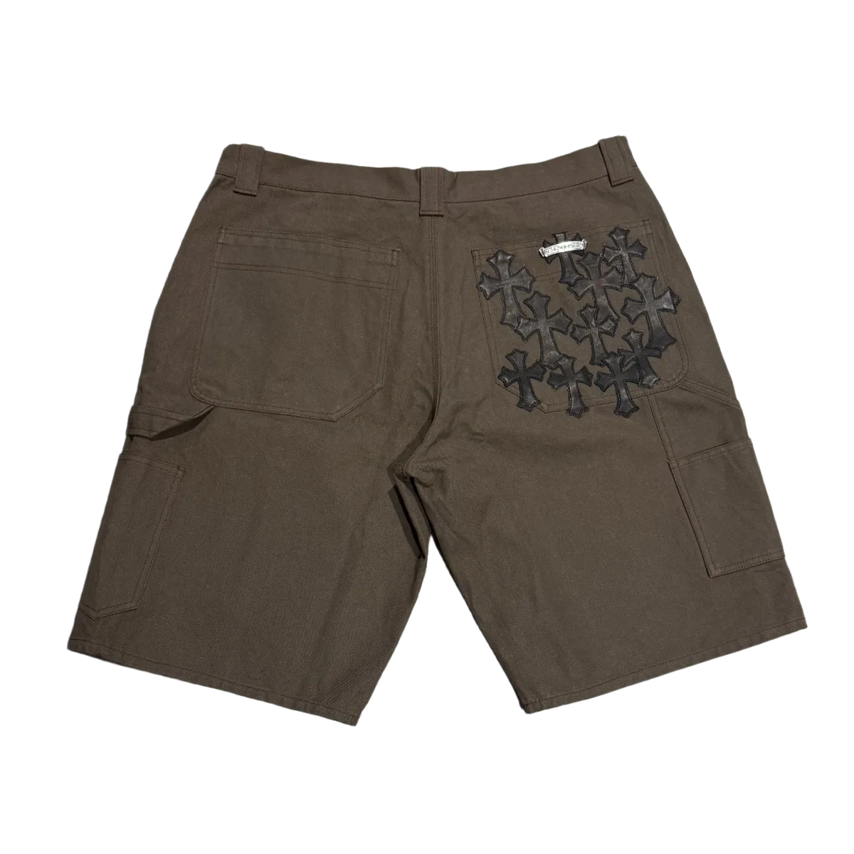 Chrome Hearts Cross Patch Double Knee Carpenter Shorts Brown