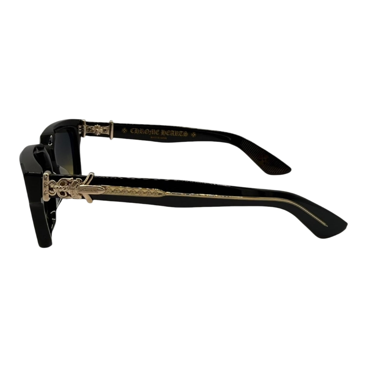 Chrome Hearts Vagillionare II Black/18k Gold Plated Sunglasses
