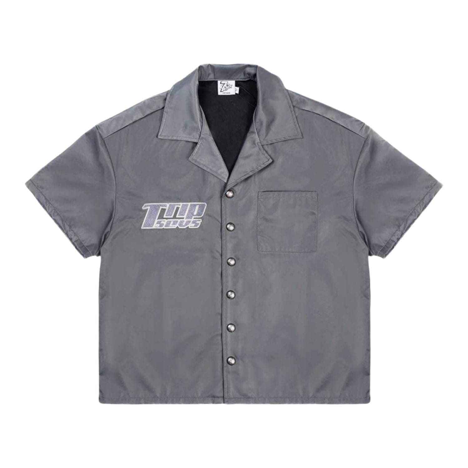 Triple Sevens Nylon Button Up Shirt Grey