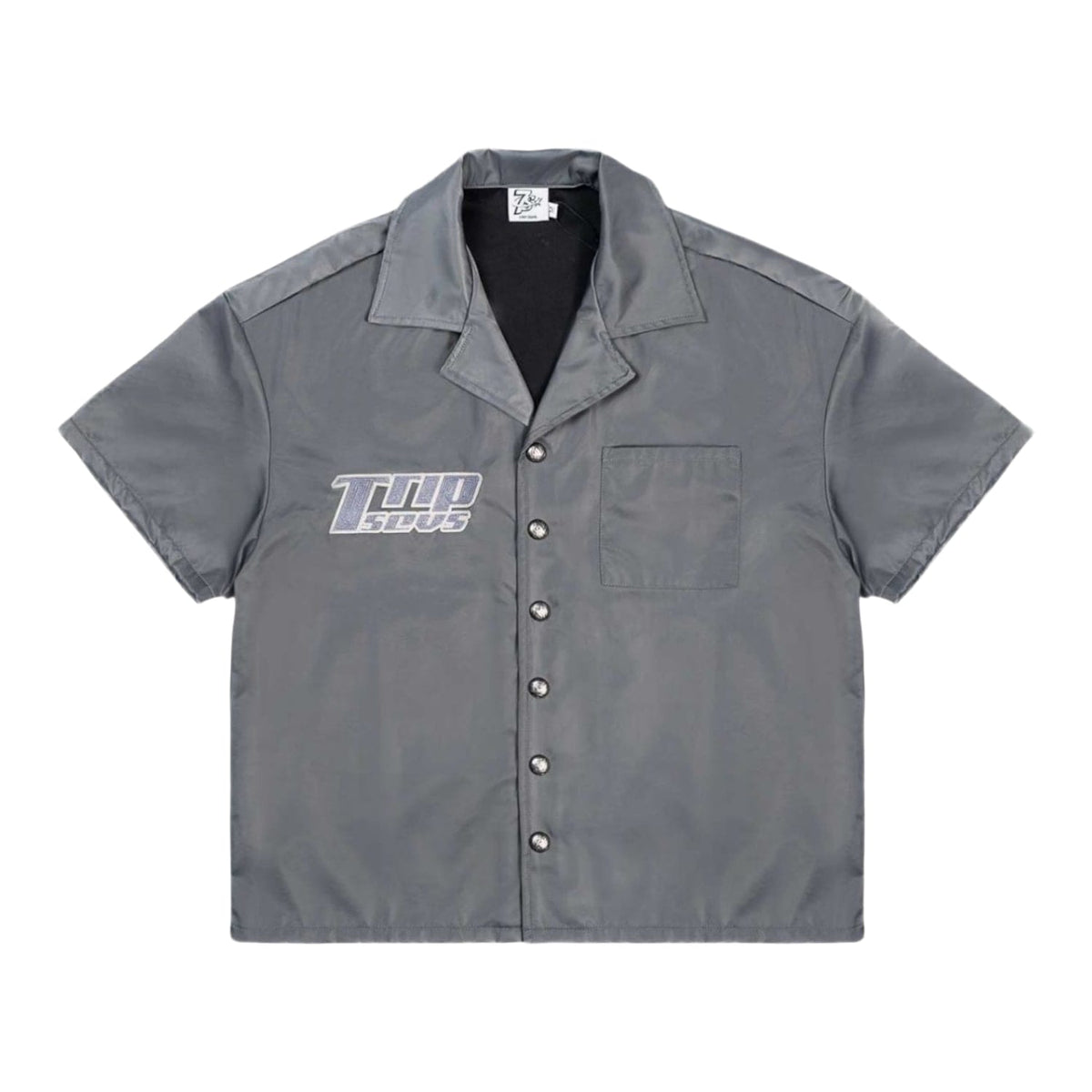 Triple Sevens Nylon Button Up Shirt Grey