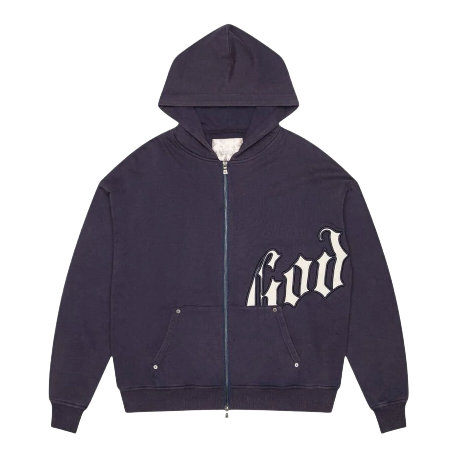 Godspeed OG Logo V2 Zip Up Hoodie Navy/Silver