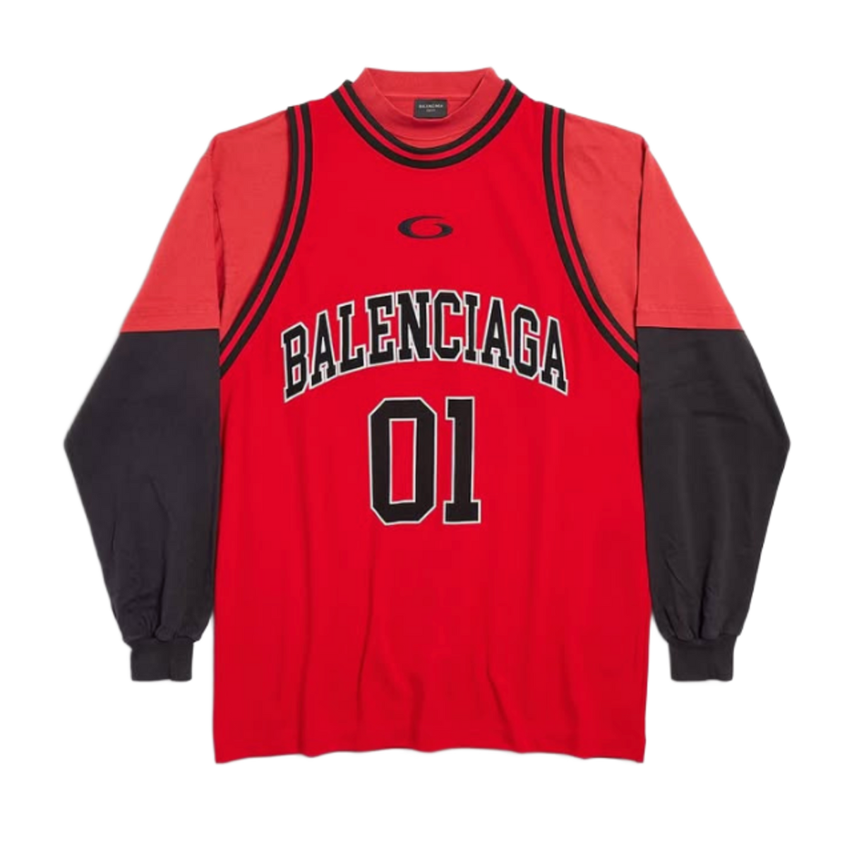 Balenciaga Basketball Series Long Sleeve Jersey Red/Black