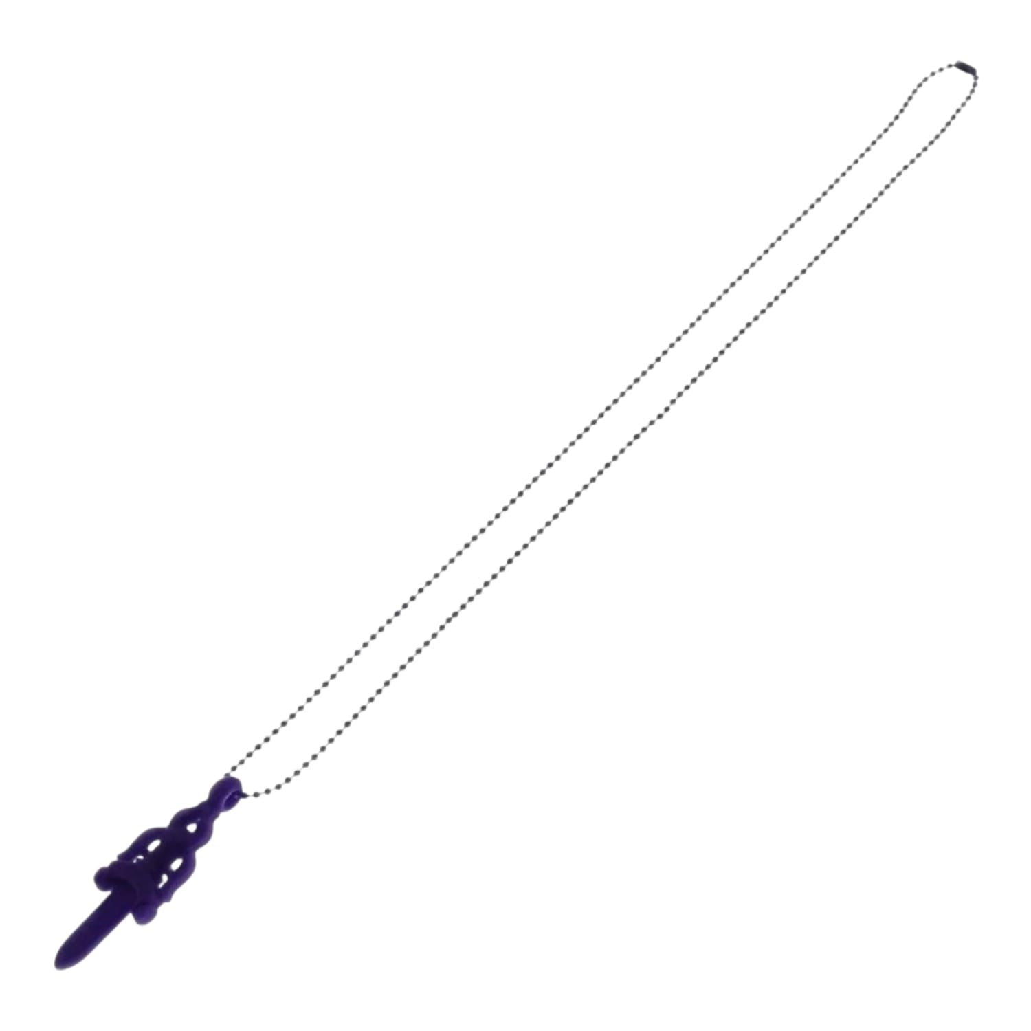 Chrome Hearts Silichrome Purple Dagger Necklace