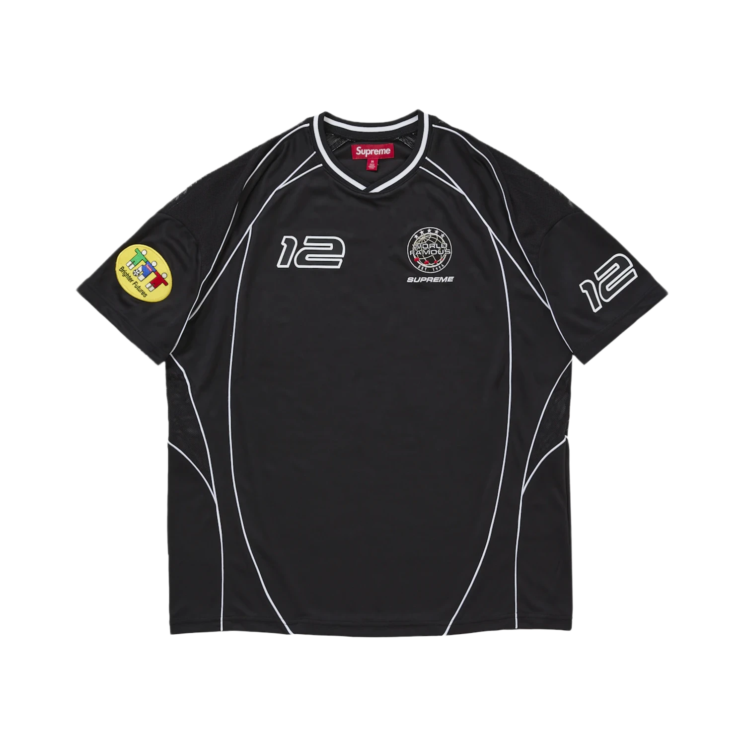 Supreme Piping Soccer Jersey Black