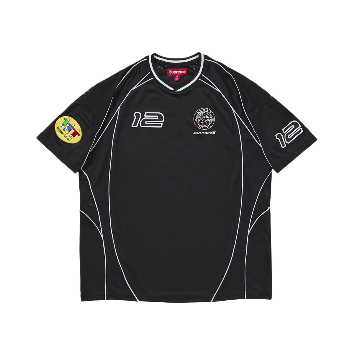 Supreme Piping Soccer Jersey Black