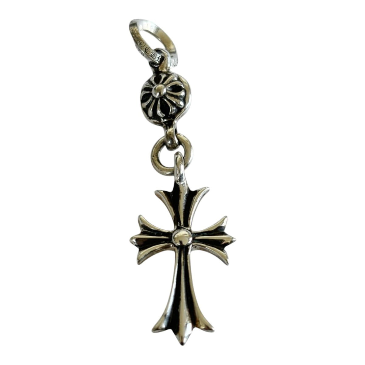 Chrome Hearts Tiny Cross Ball Charm Pendant Silver