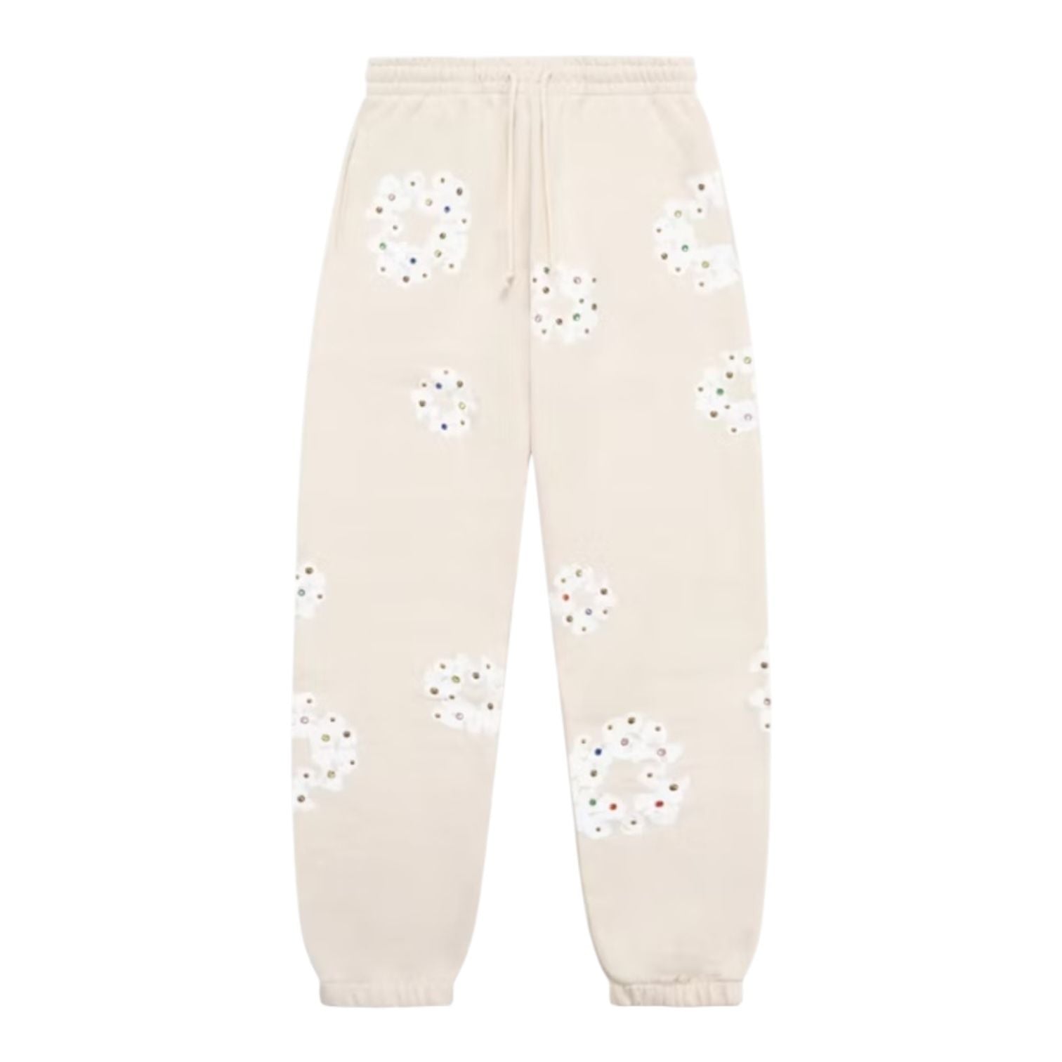 Denim Tears Rhinestone Cotton Wreath Sweatpants Oatmeal
