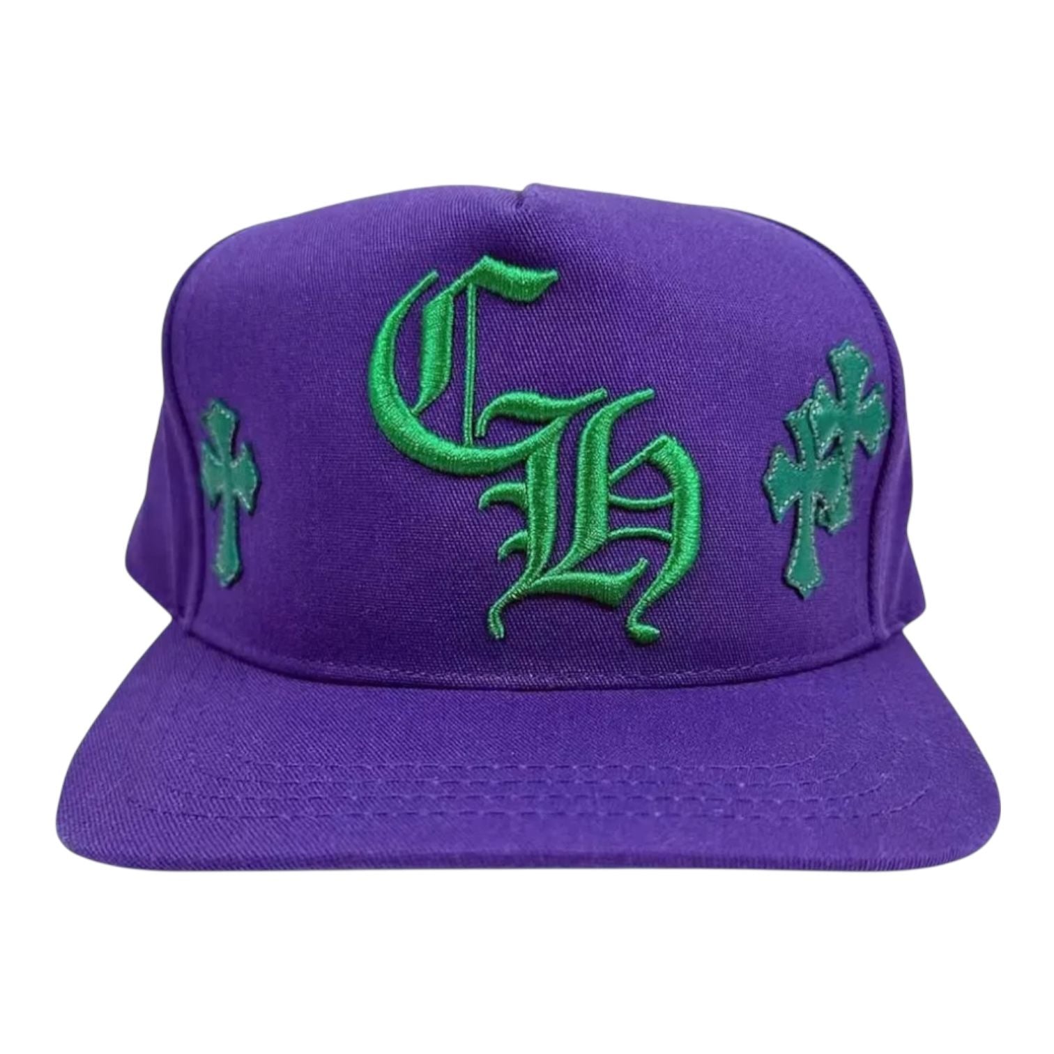 Chrome Hearts Cross Patch Trucker Hat Purple/Green