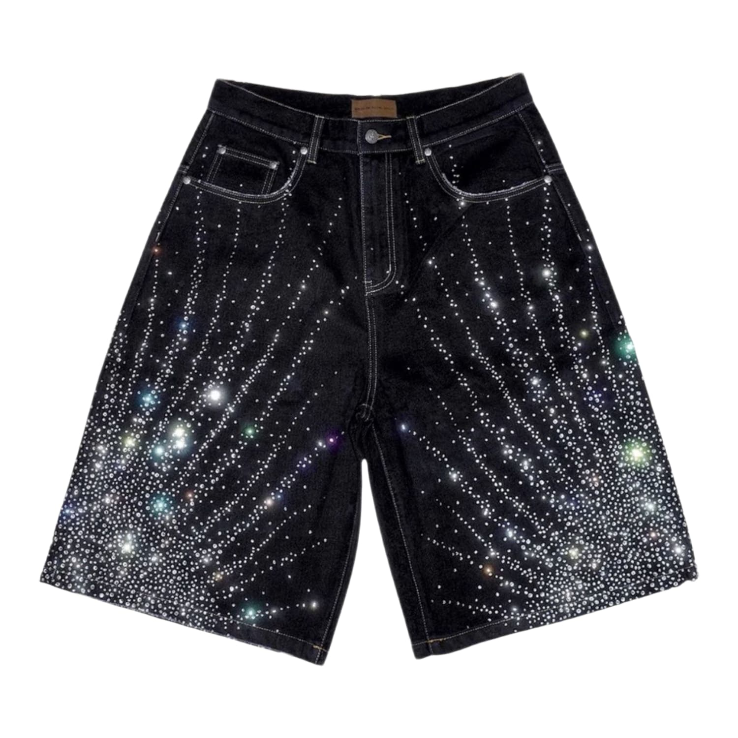 Birth of Royal Child 20K Diamond Starlight Denim Shorts Black