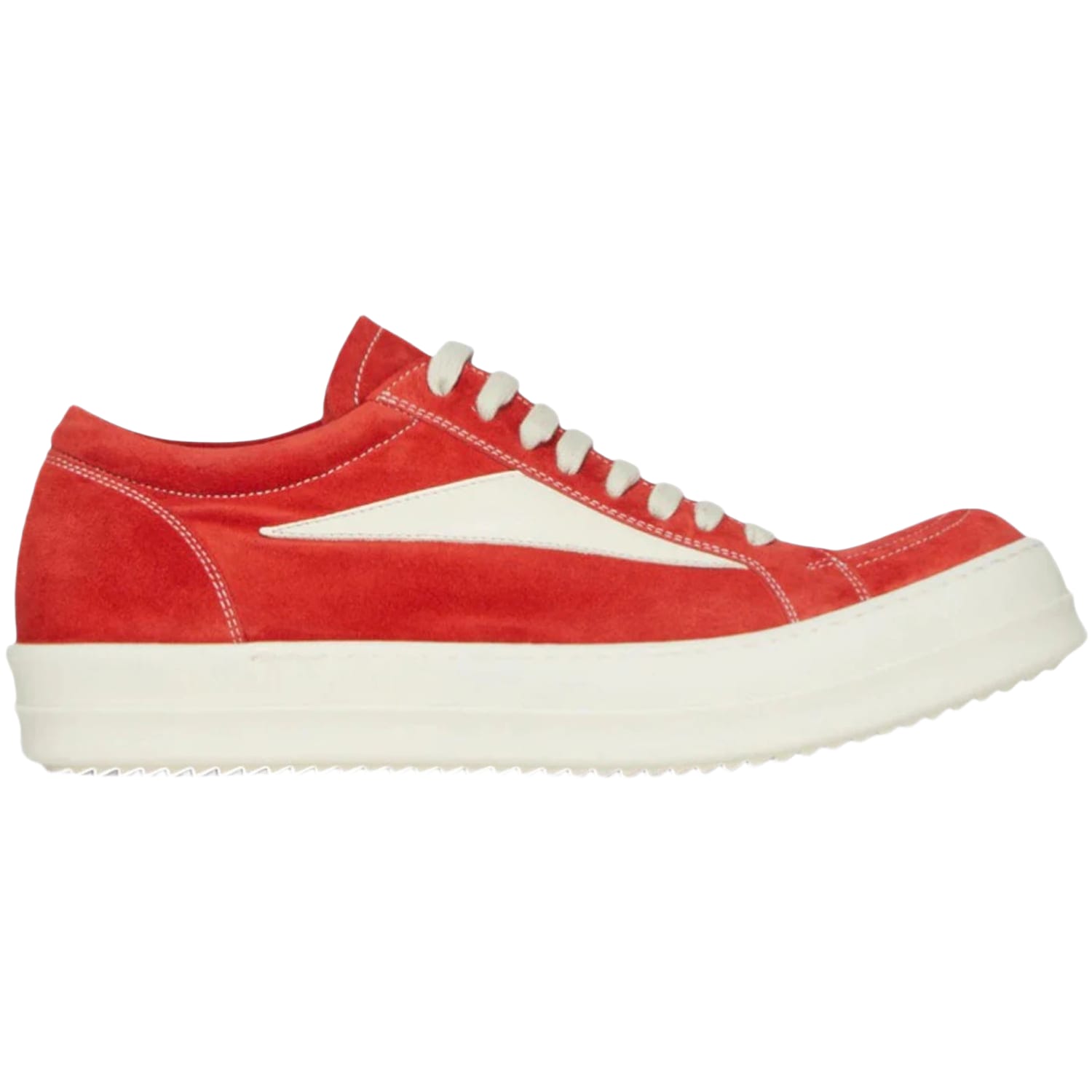 Rick Owens Temple Suede Vintage Low Sneaker Carnelian Milk