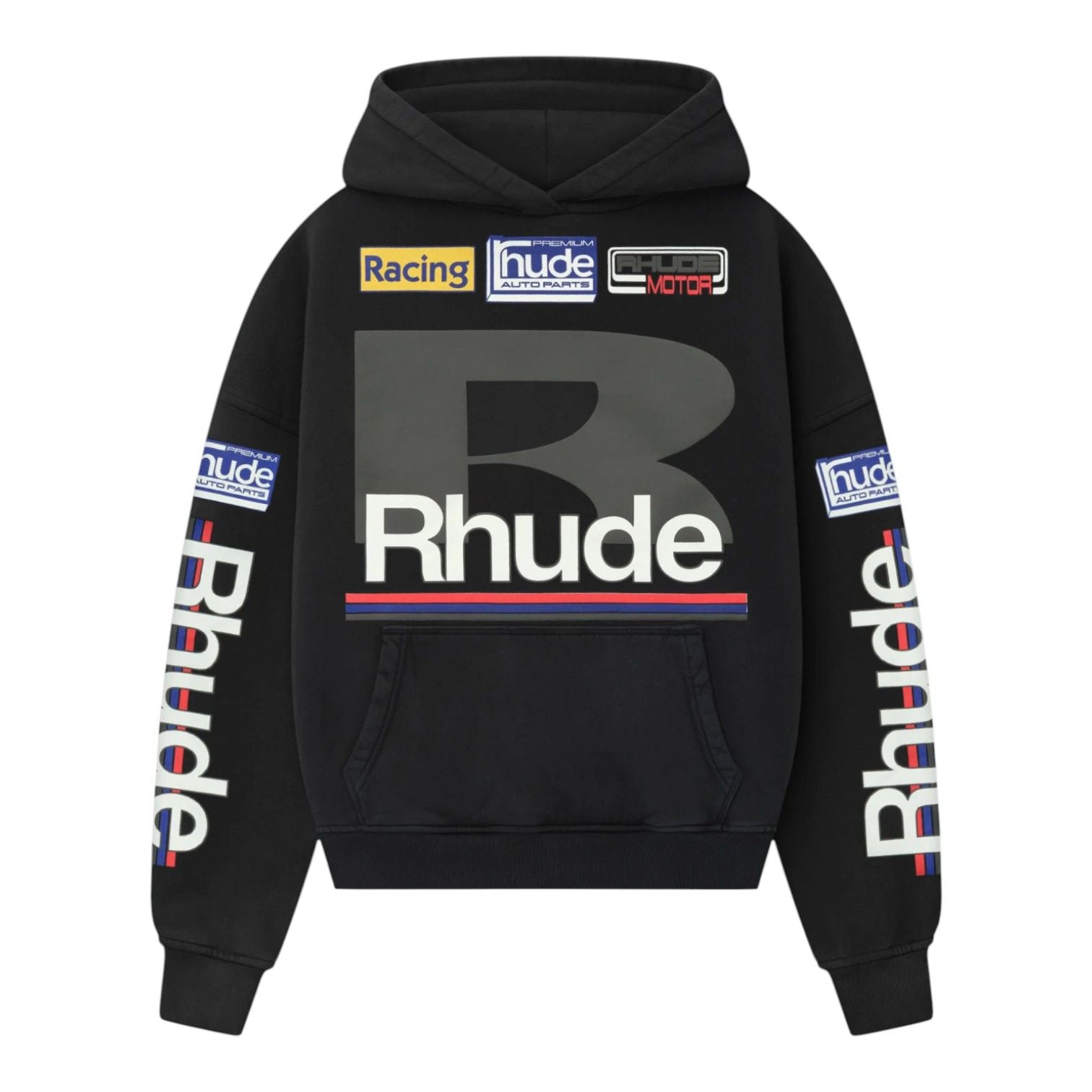 Rhude Petrol Patch Hoodie Black