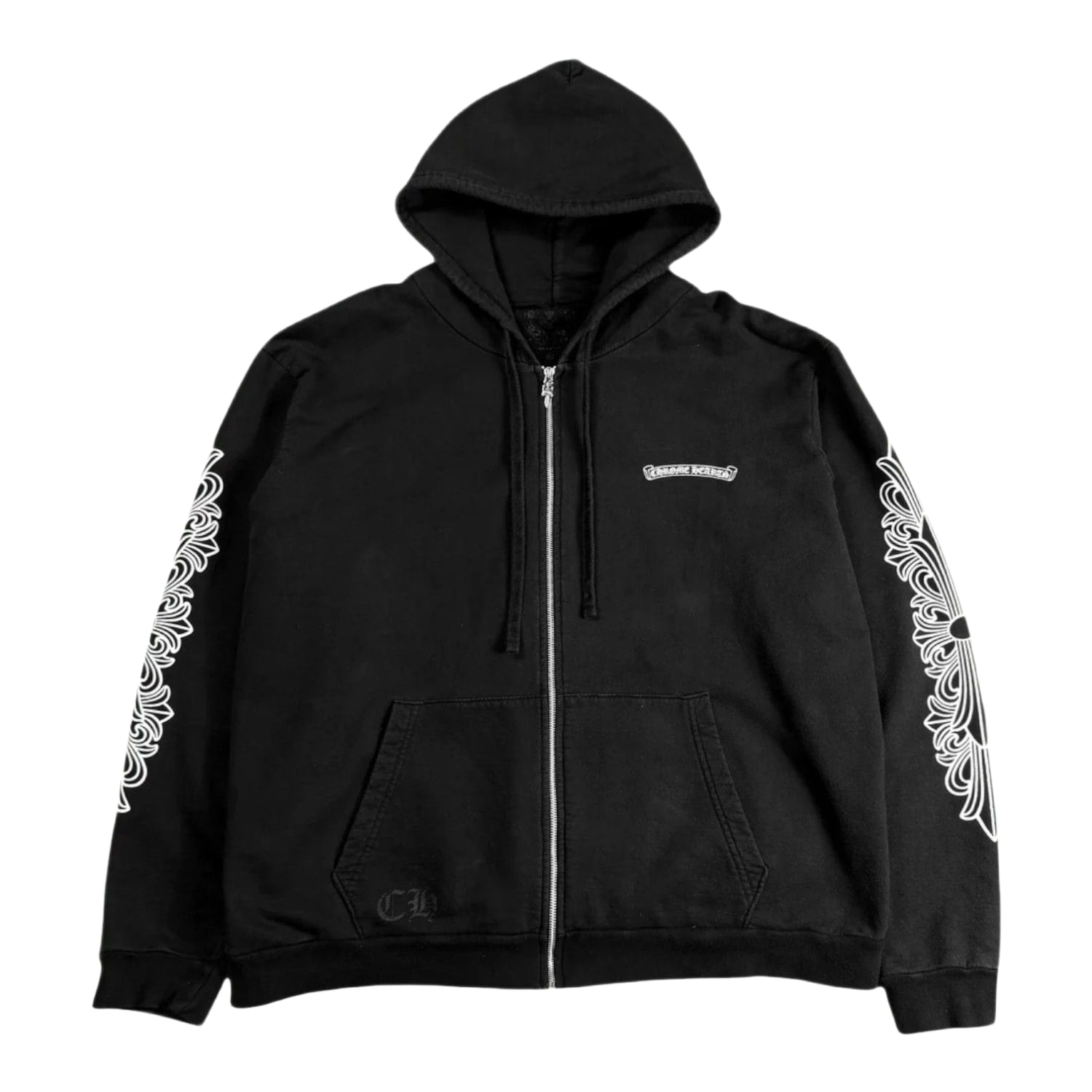 Chrome Hearts Eye Chart Dagger Zip-Up Hoodie Black