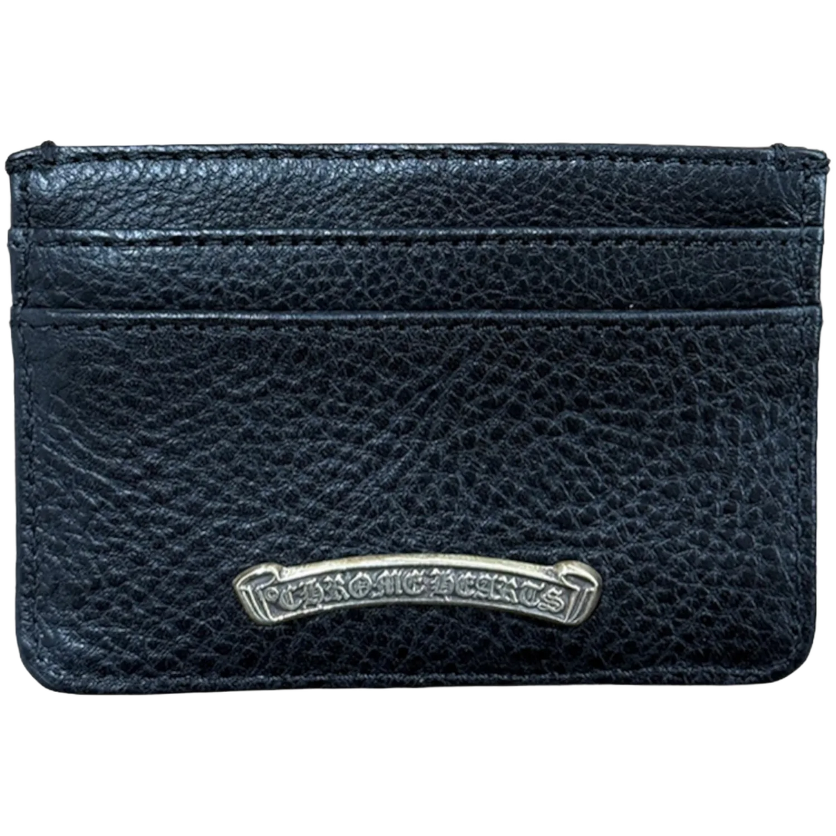 Chrome Hearts Black Chrome Hearts Scroll Leather Cardholder Black