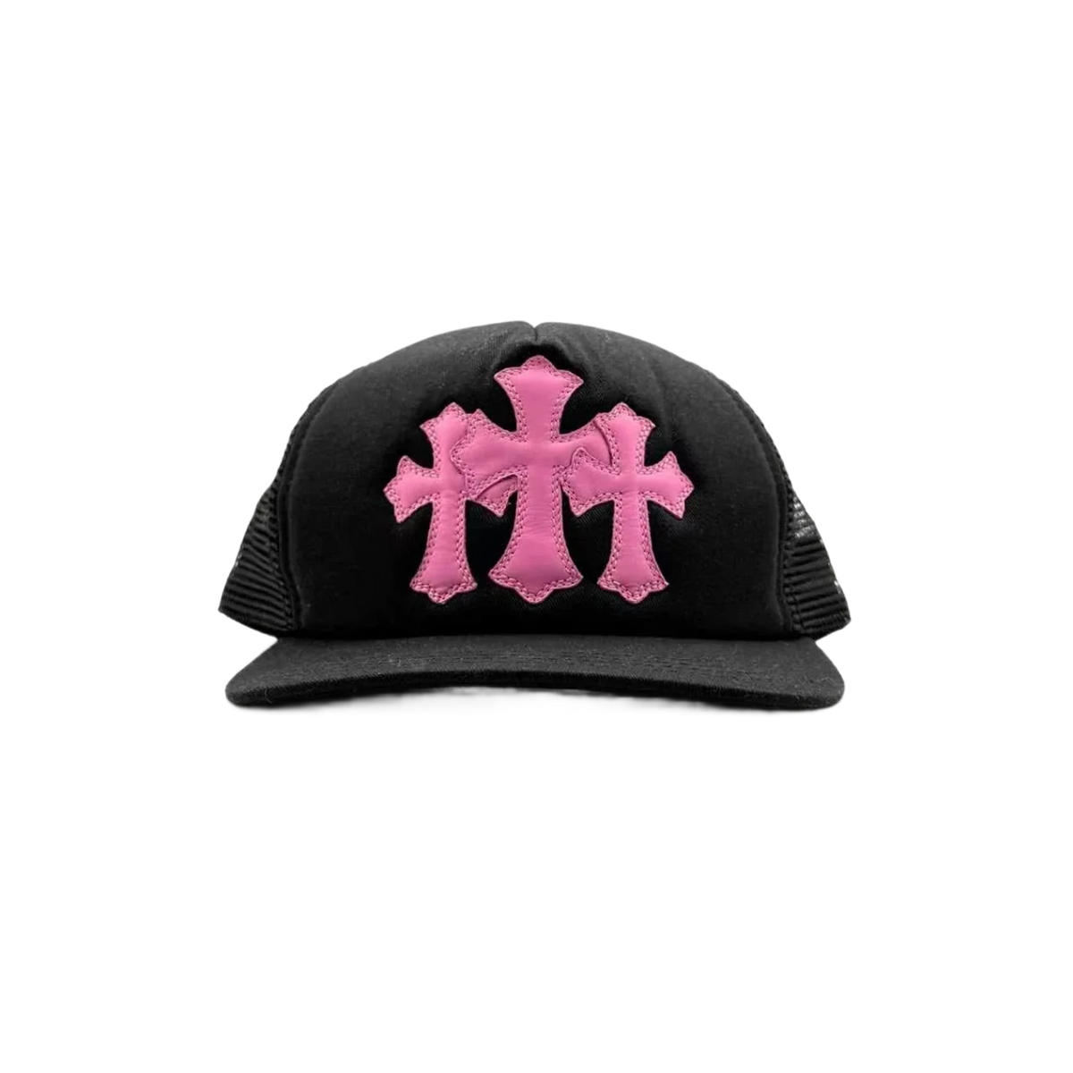 Chrome Hearts Pink Triple Cross Patch Trucker Cap