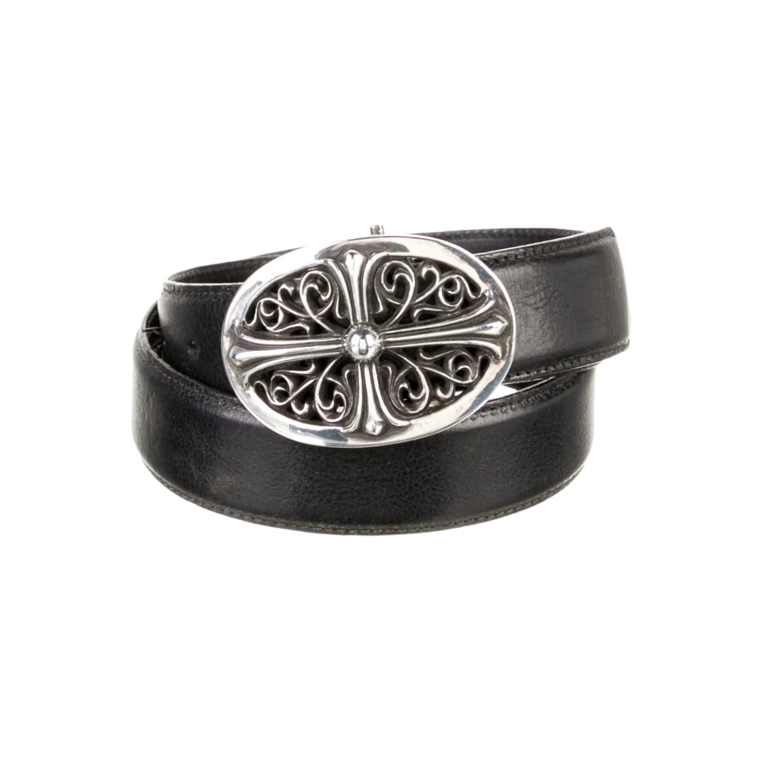 Chrome Hearts Oval Cross Buckle + Belt Strap 1.5 Inches - Size 34