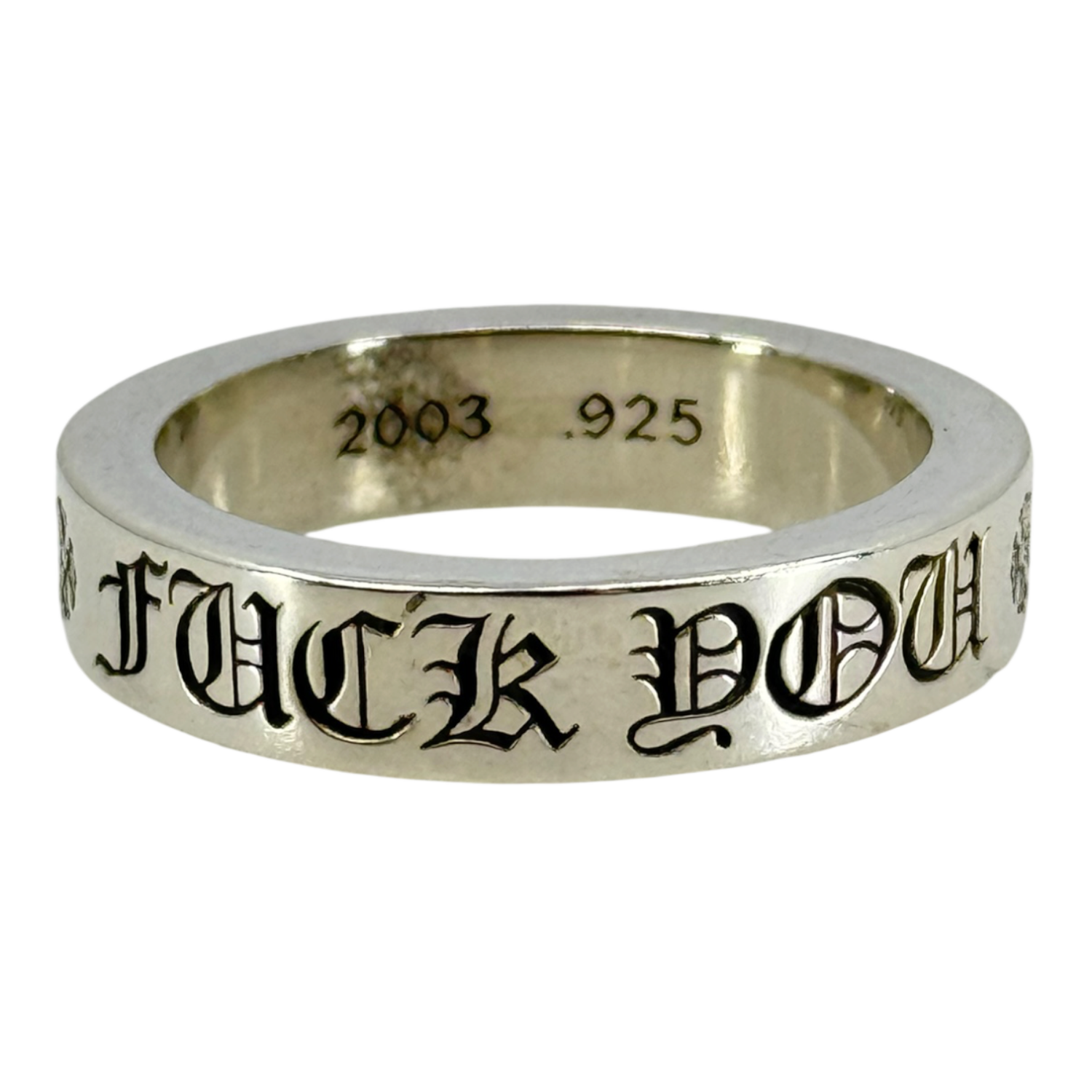 Chrome Hearts Silver Fuck You Ring - US Size 12