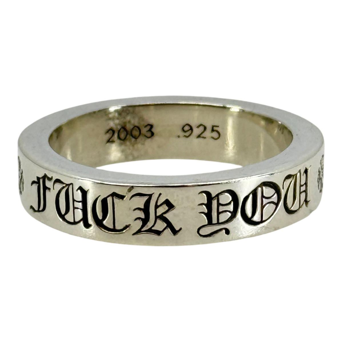 Chrome Hearts Silver Fuck You Ring - US Size 12