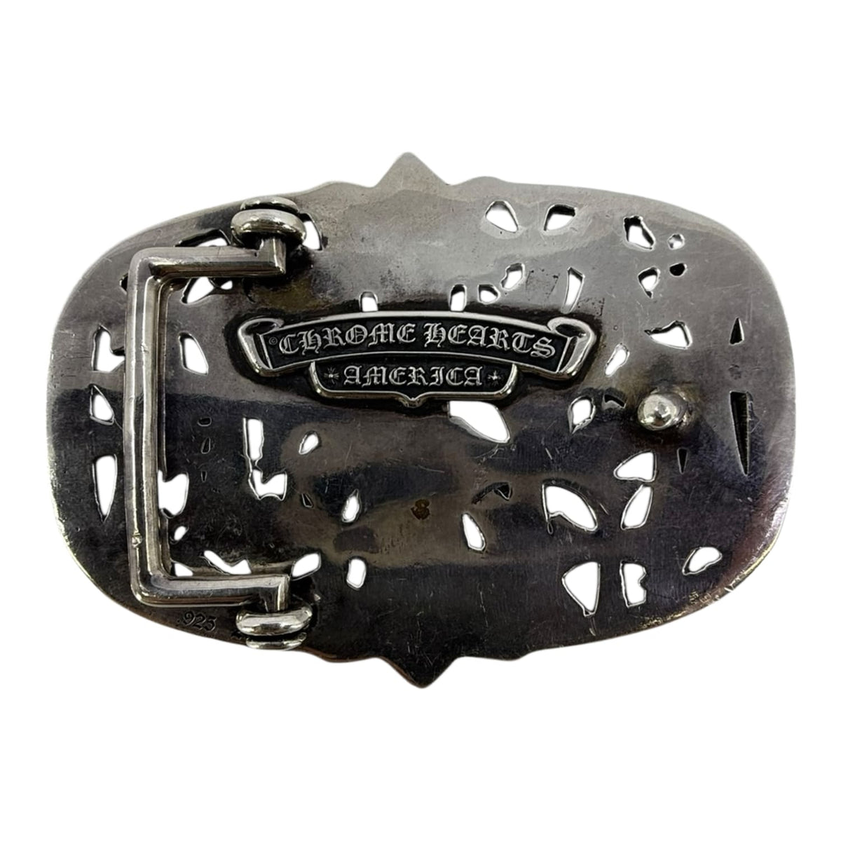 Chrome Hearts Silver Cemetery Cross Belt Buckle