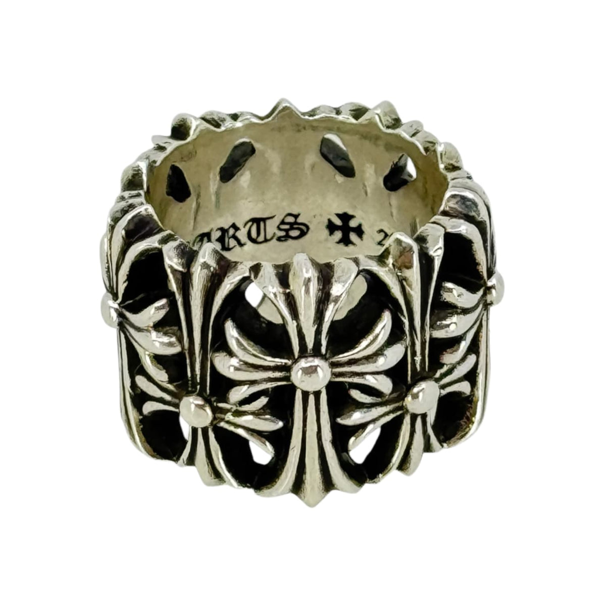 Chrome Hearts Silver Cemetery Cross Ring - US Size 6