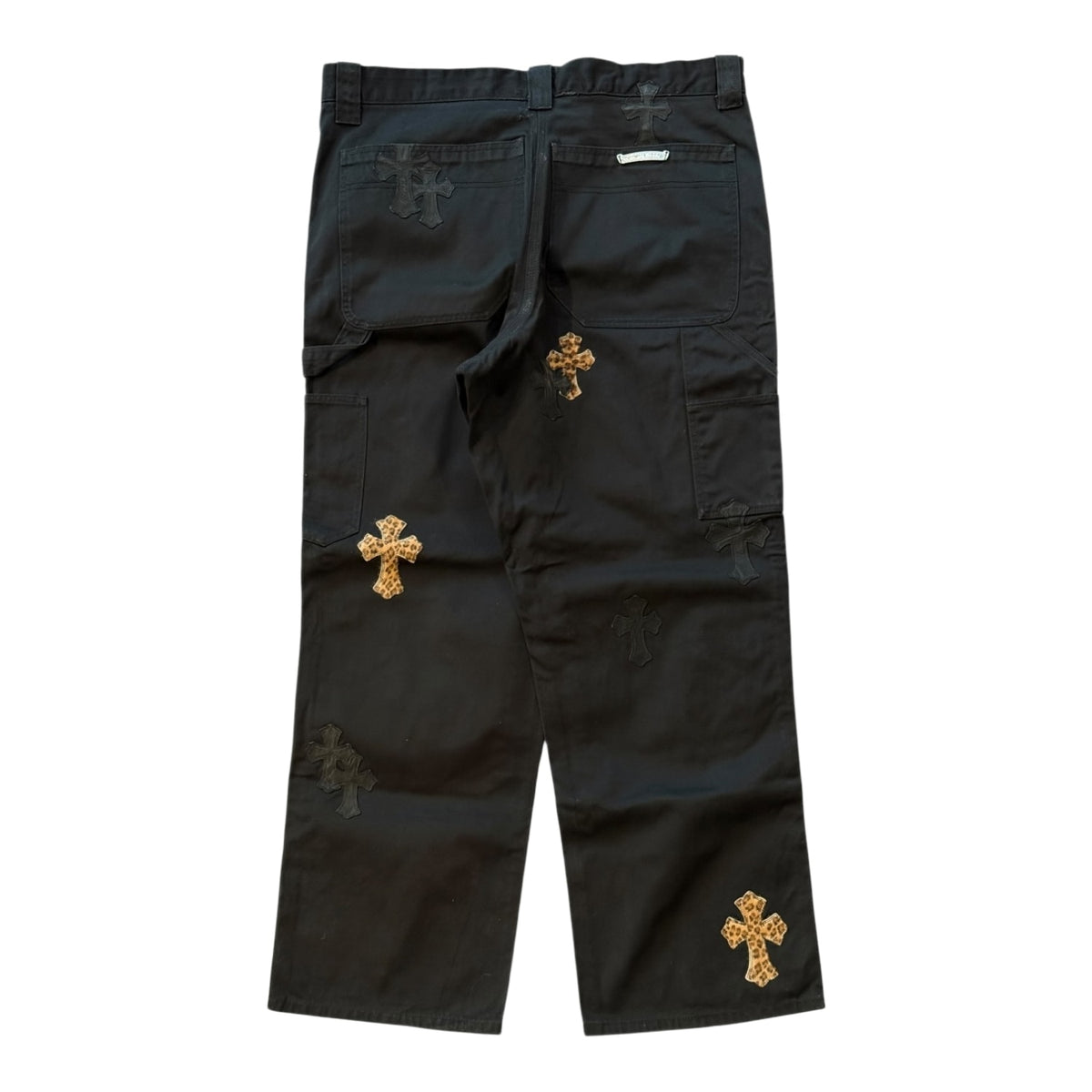Chrome Hearts Cheetah Cross Patch Double Knee Carpenter Pants