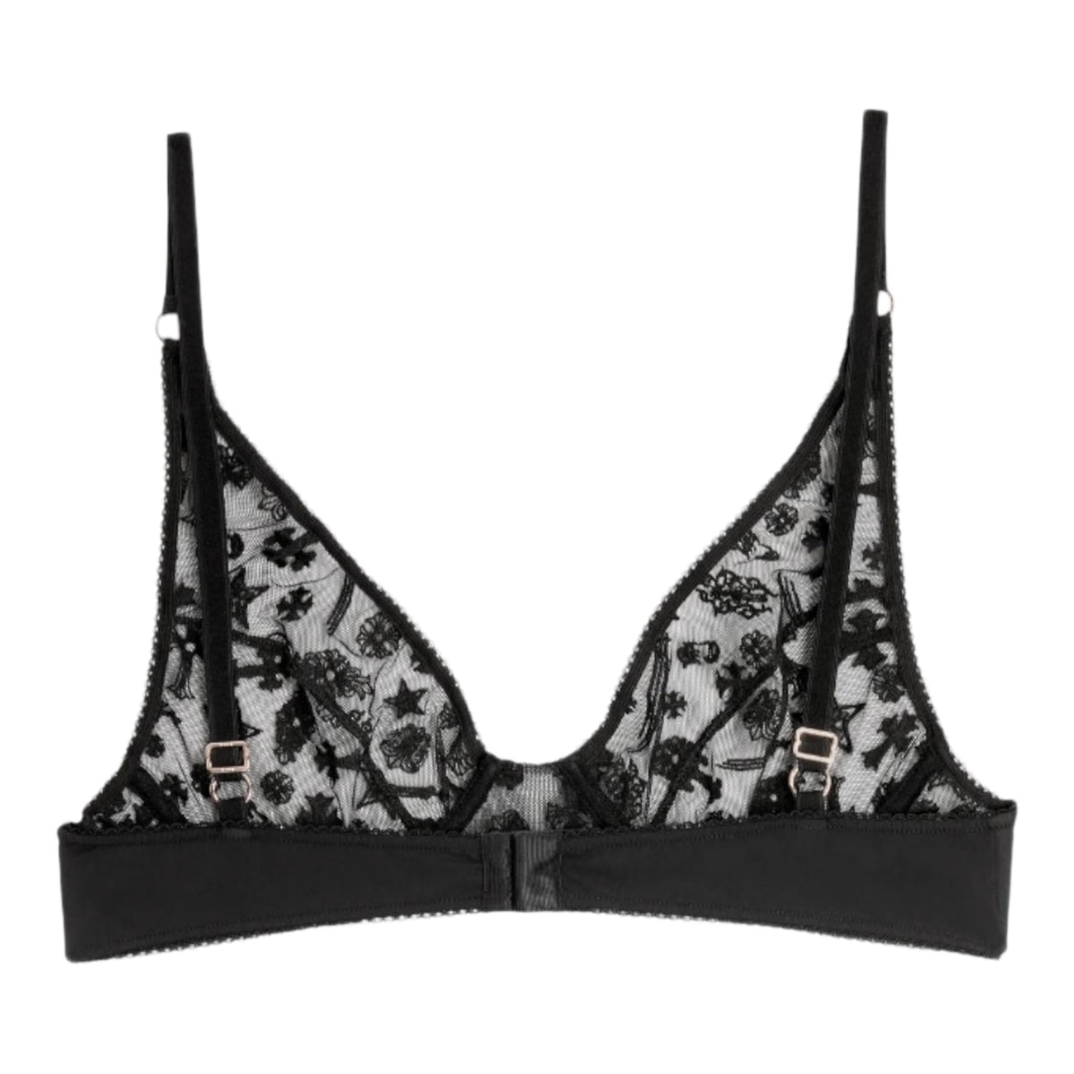 Chrome Hearts Lace Underwire Bra Black