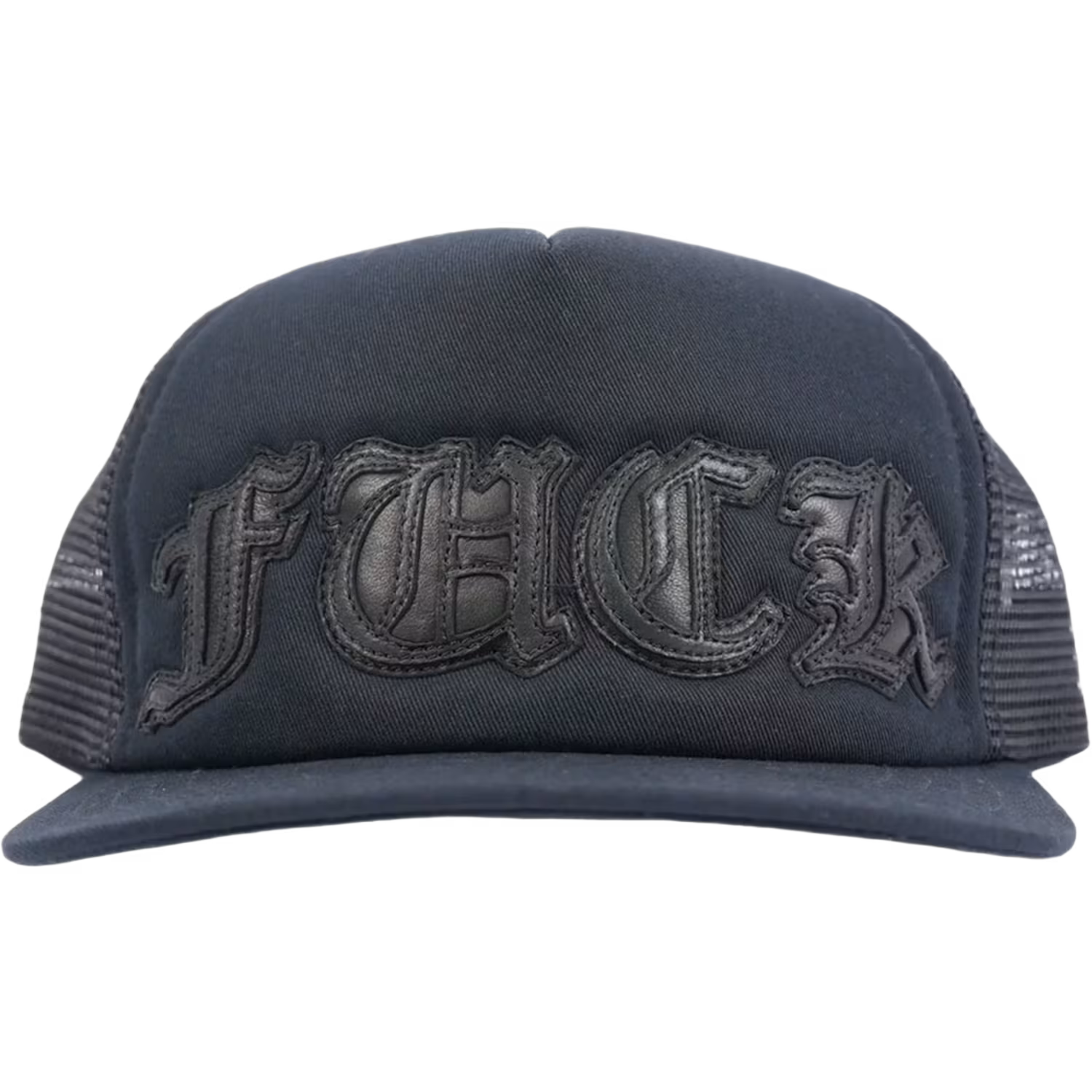 Chrome Hearts FUCK Leather Patch Trucker Hat