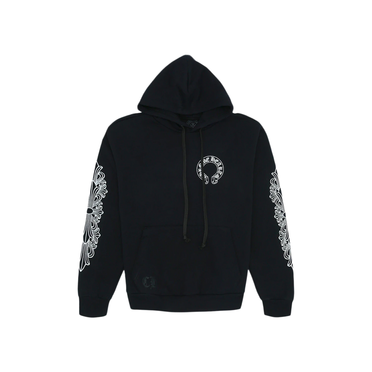 Chrome Hearts Horse Shoe Floral Hoodie Black