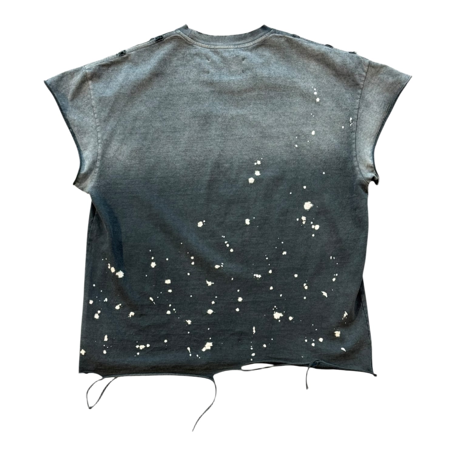 Satoshi Nakamoto Distressed Sleeveless T-Shirt Black
