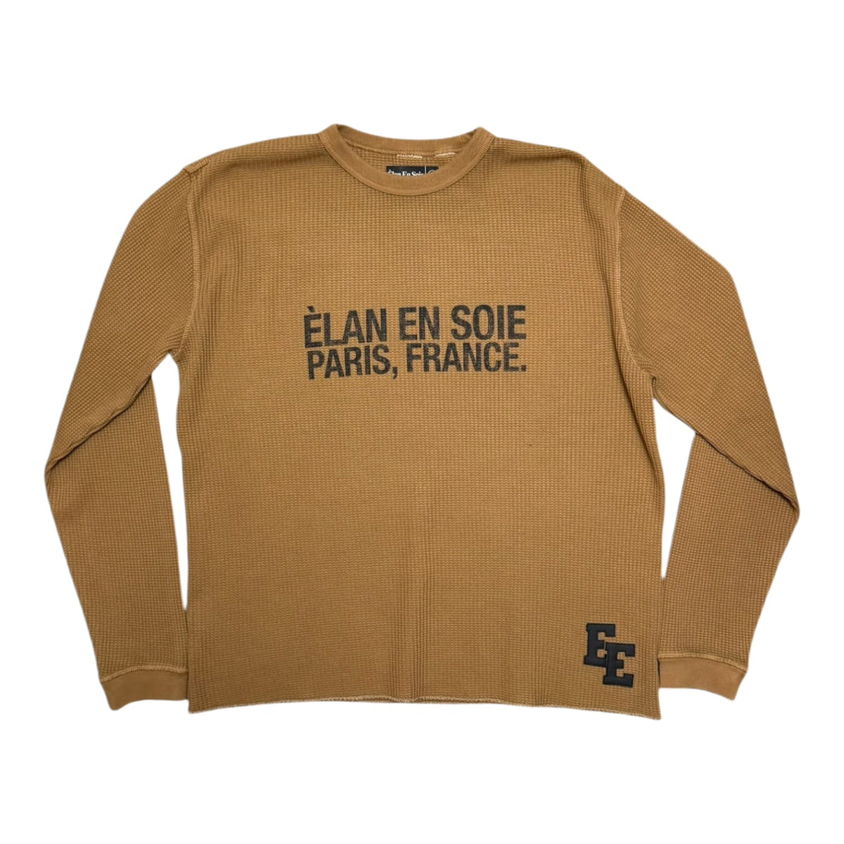 Èlan En Soie Classic Logo Black Thermal Leather Patch Brown