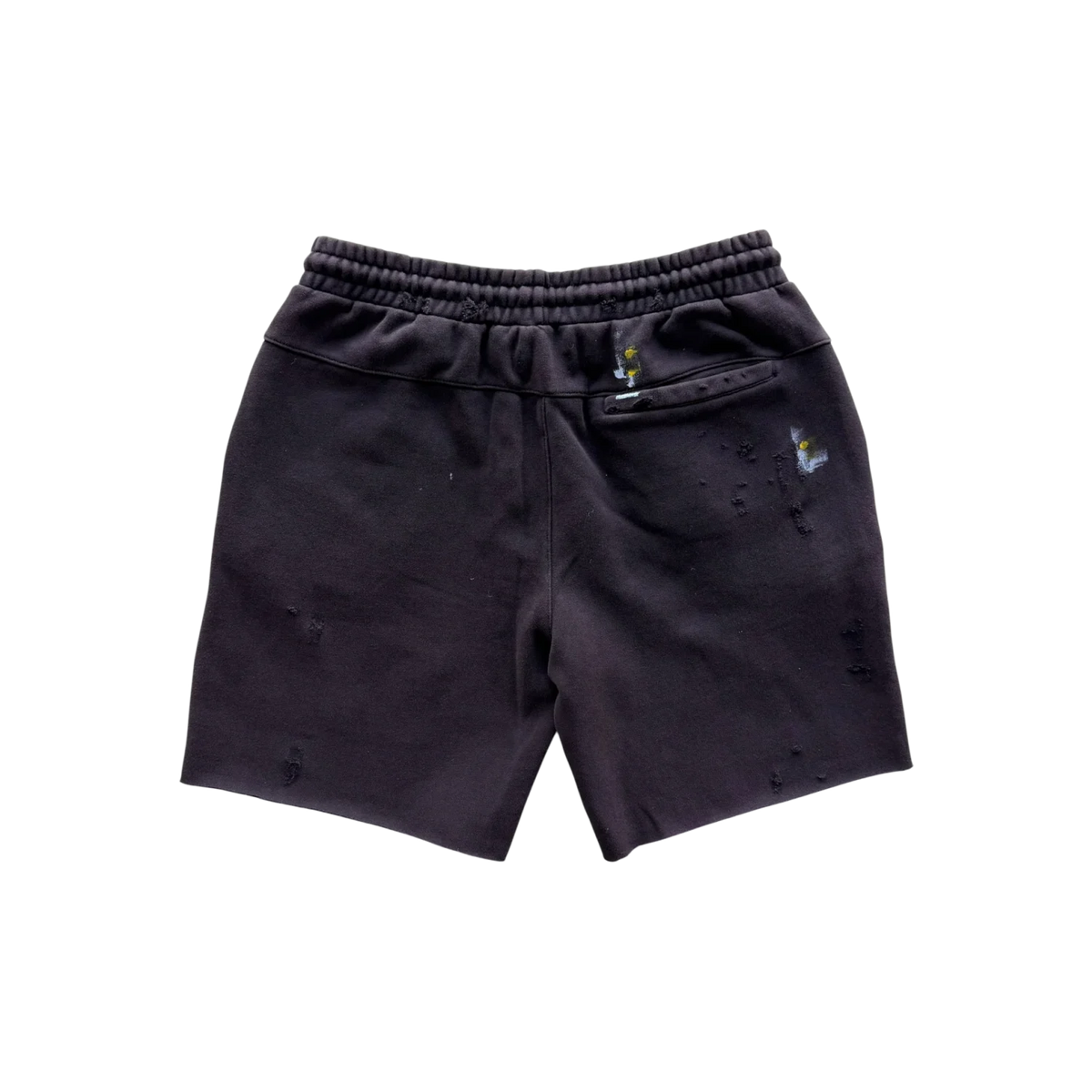 Èlan En Soie Distressed Paint Splatter Shorts Brown
