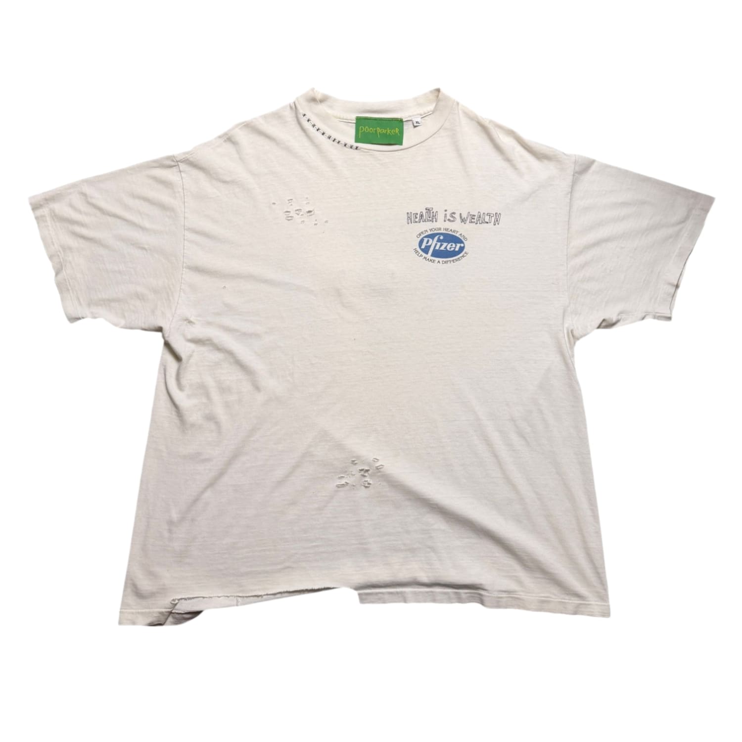Poor Parker Vintage Health Is Wealth Pfizer One Of One T-shirt