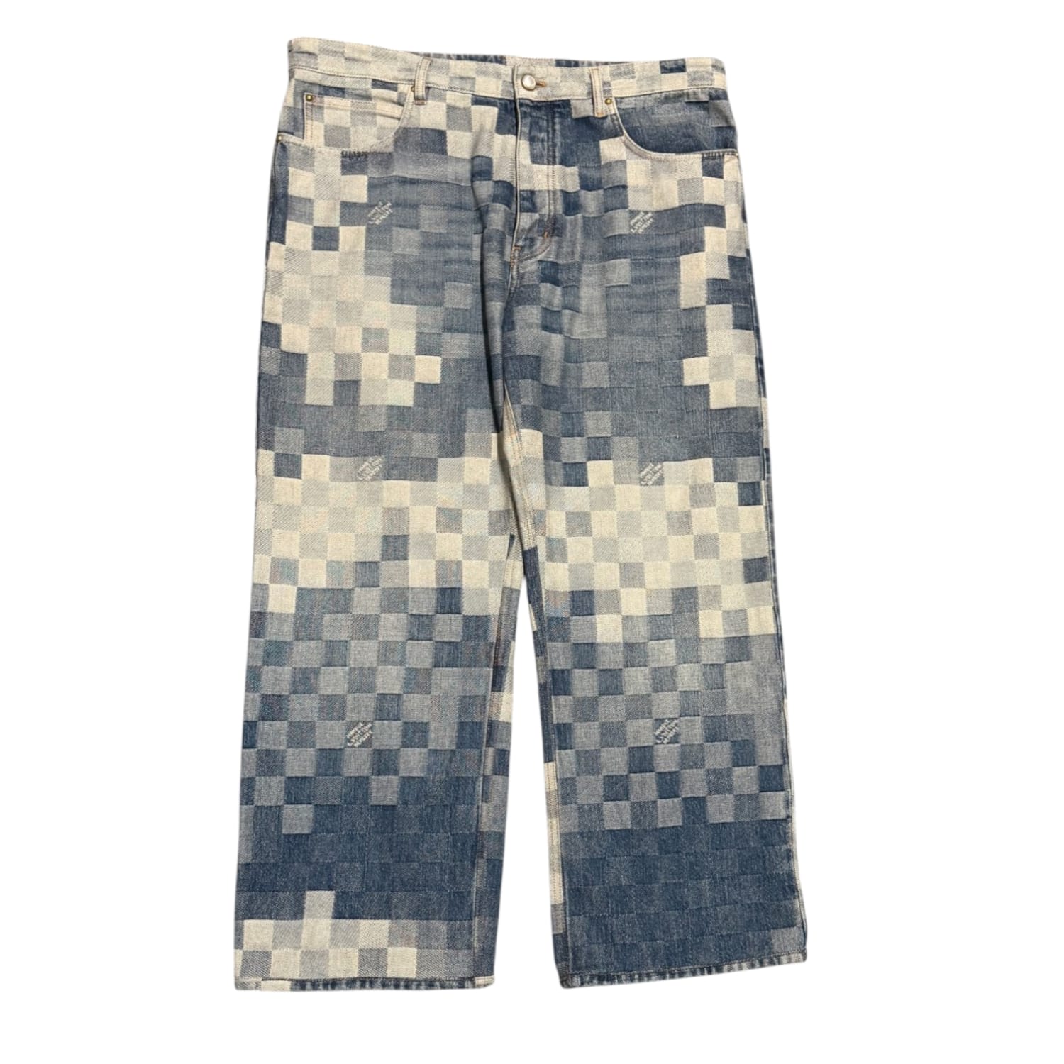 Louis Vuitton Damier Damoflage Denim Skate Pants Indigo