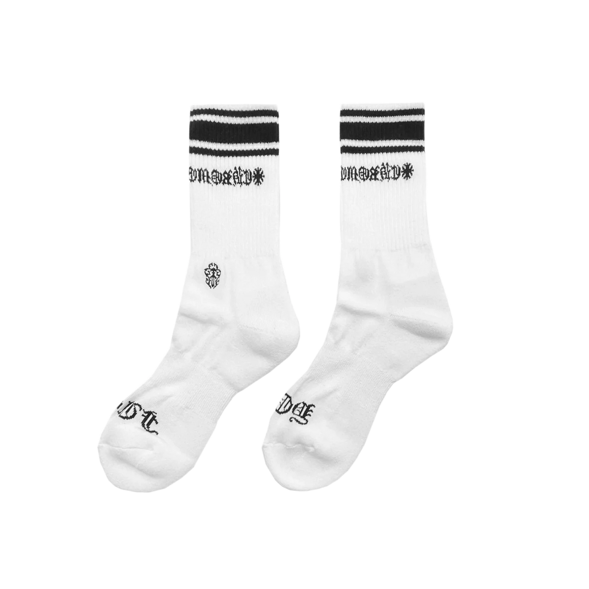 Chrome Hearts Striped Sport Socks White/Black
