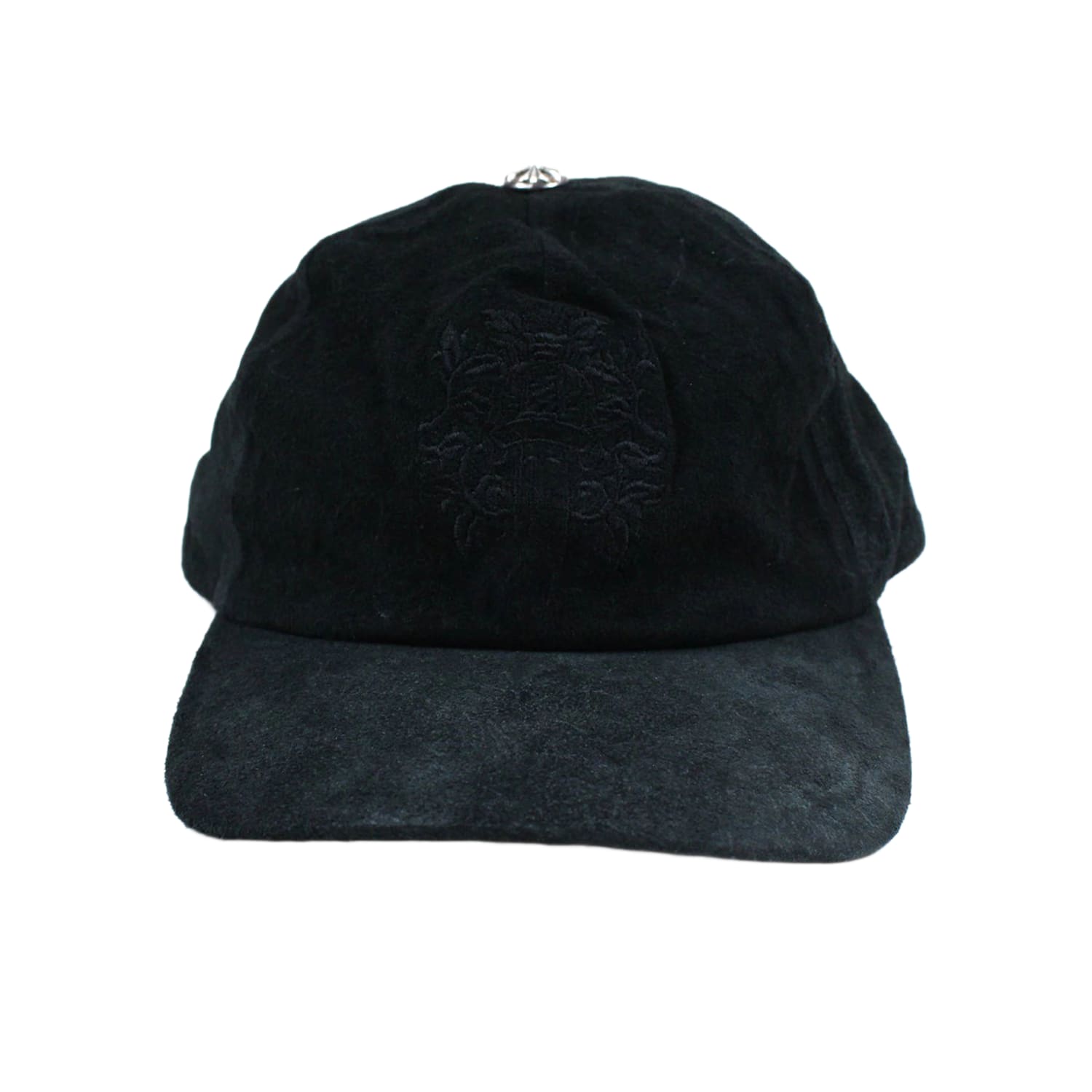 Chrome Hearts 5 Panel Suede Baseball Cap Black