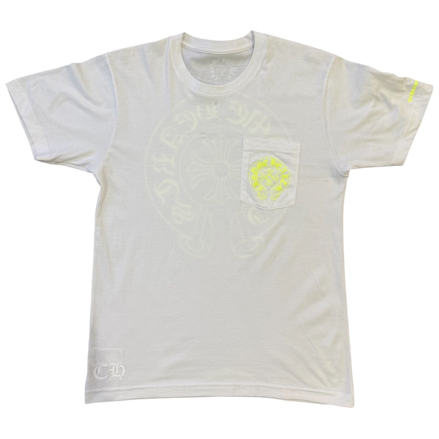Chrome Hearts Fluorescent Green Horseshoe T-Shirt White