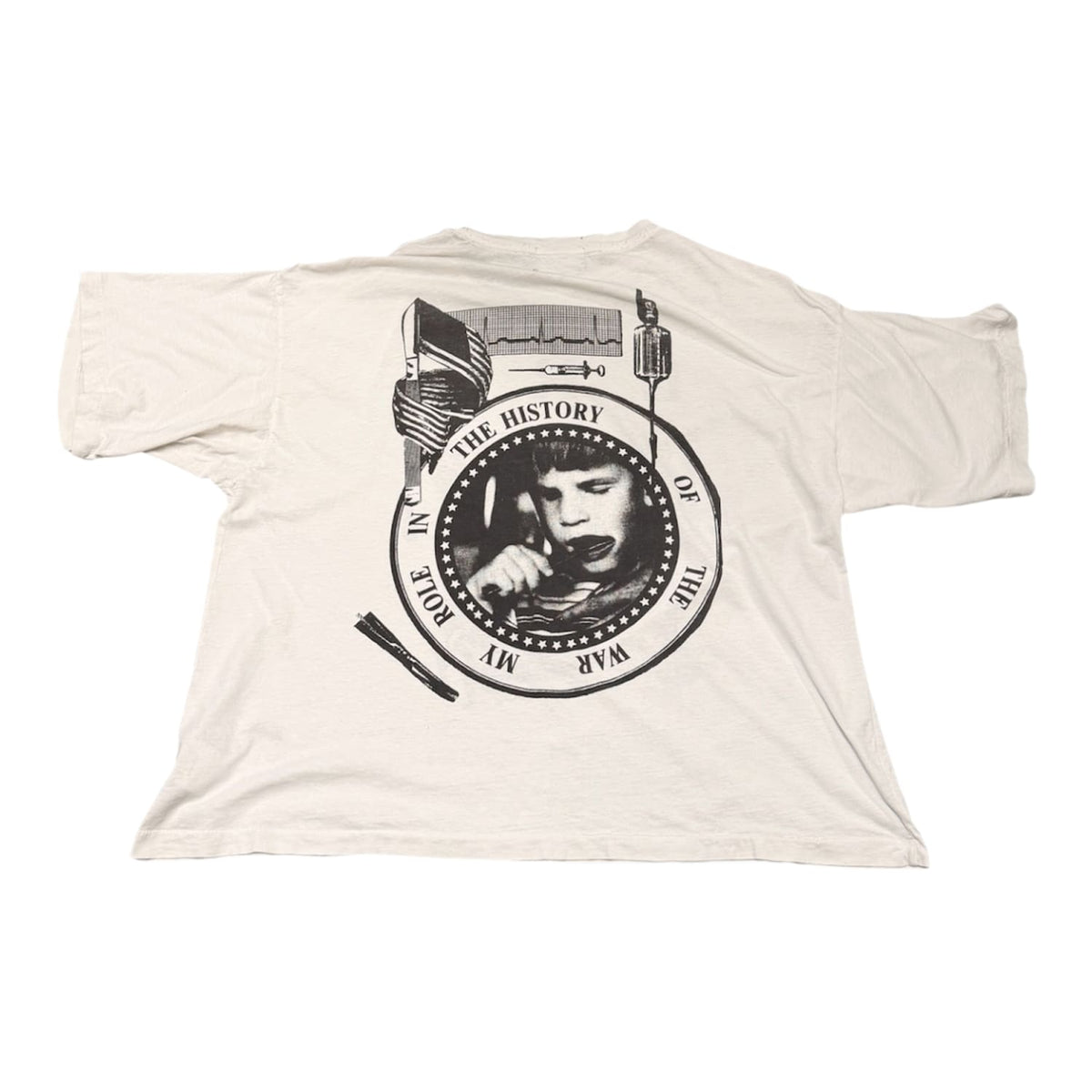 Enfants Riches Déprimés My Role In The War T-Shirt Faded White
