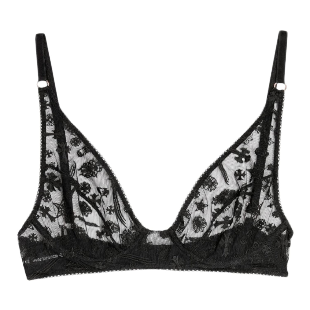 Chrome Hearts Lace Underwire Bra Black