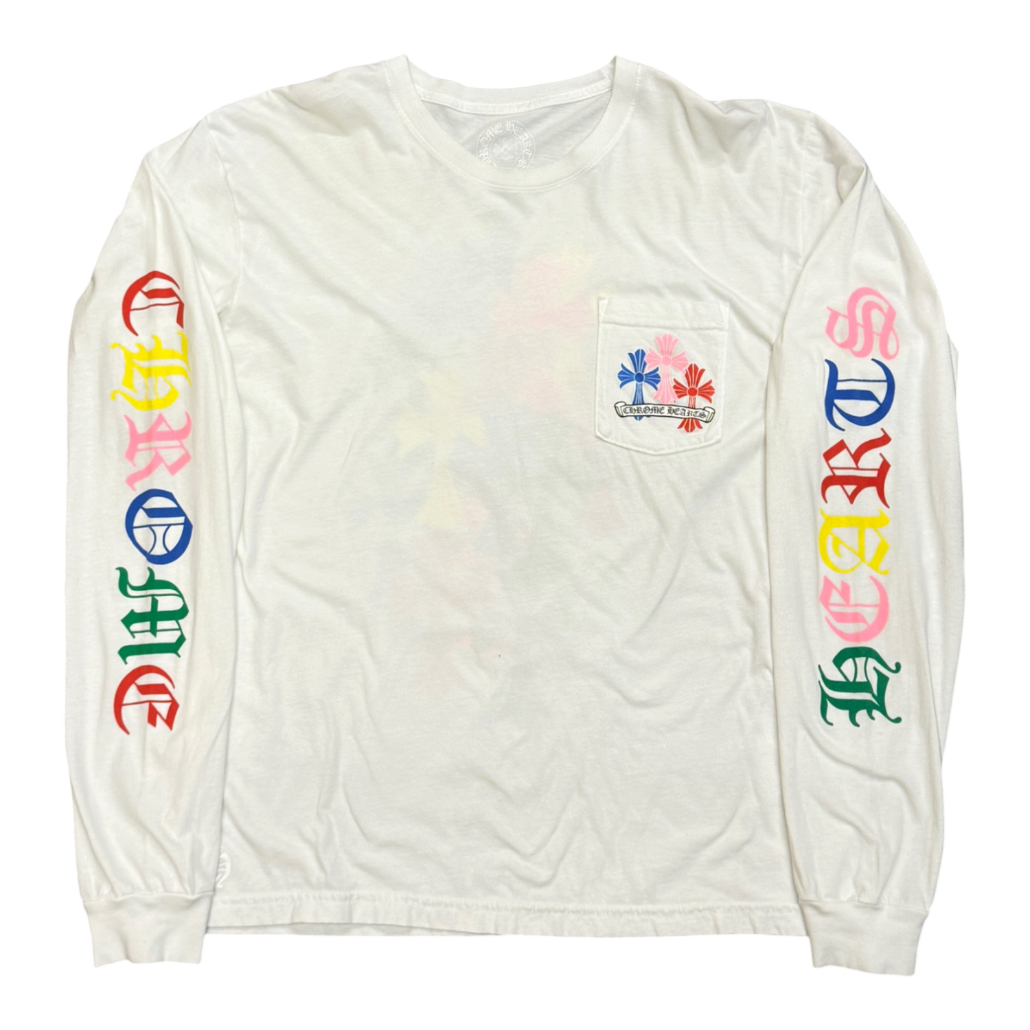 Chrome Hearts Multi Color Cross Cemetery L/S T-shirt White