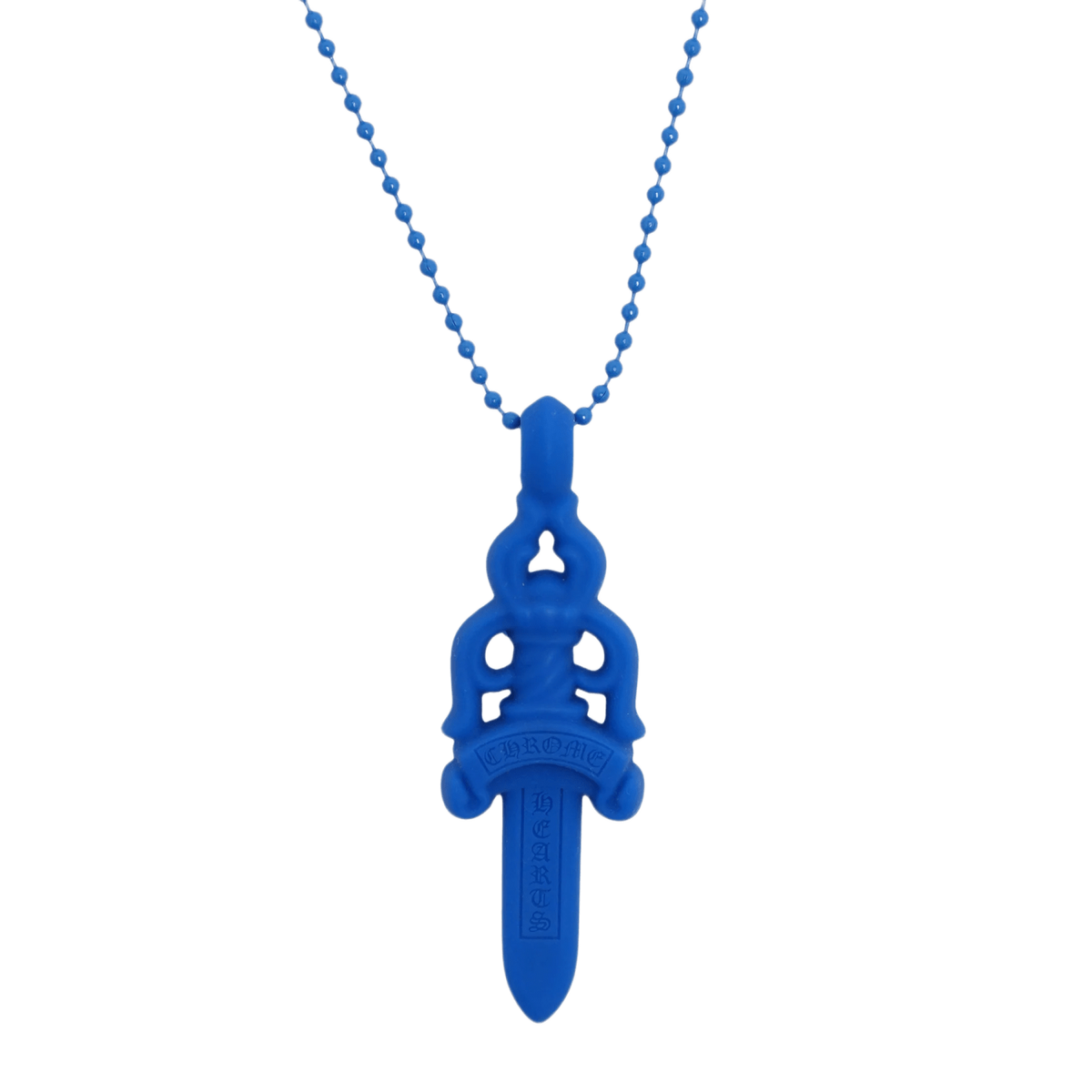 Chrome Hearts Silichrome Dagger Necklace Blue