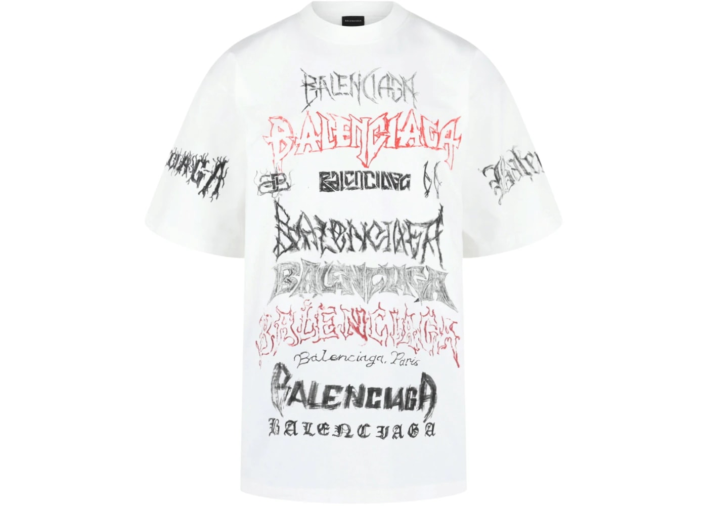 Balenciaga DIY Metal T-Shirt White/Black/Red