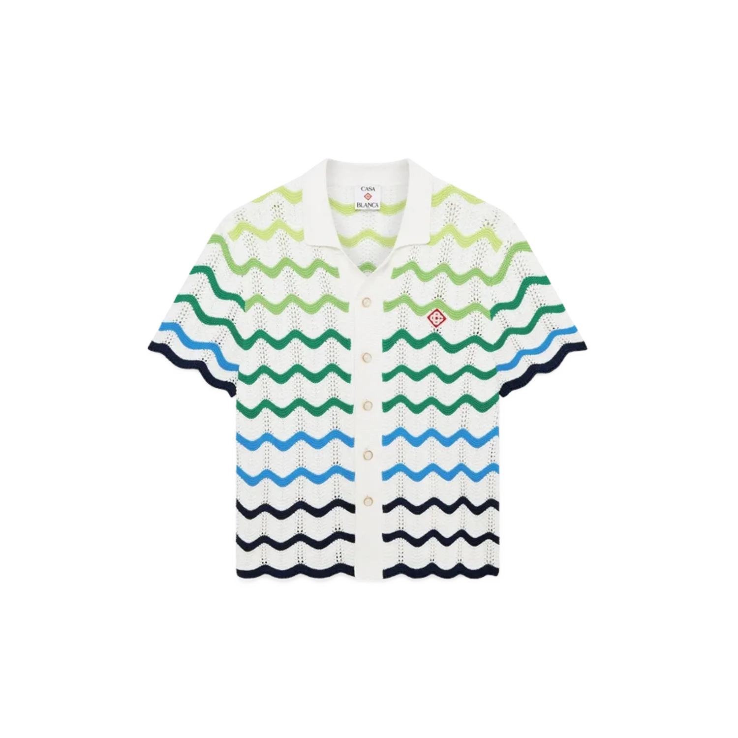 Casablanca Wave Short Sleeve Knitted Shirt