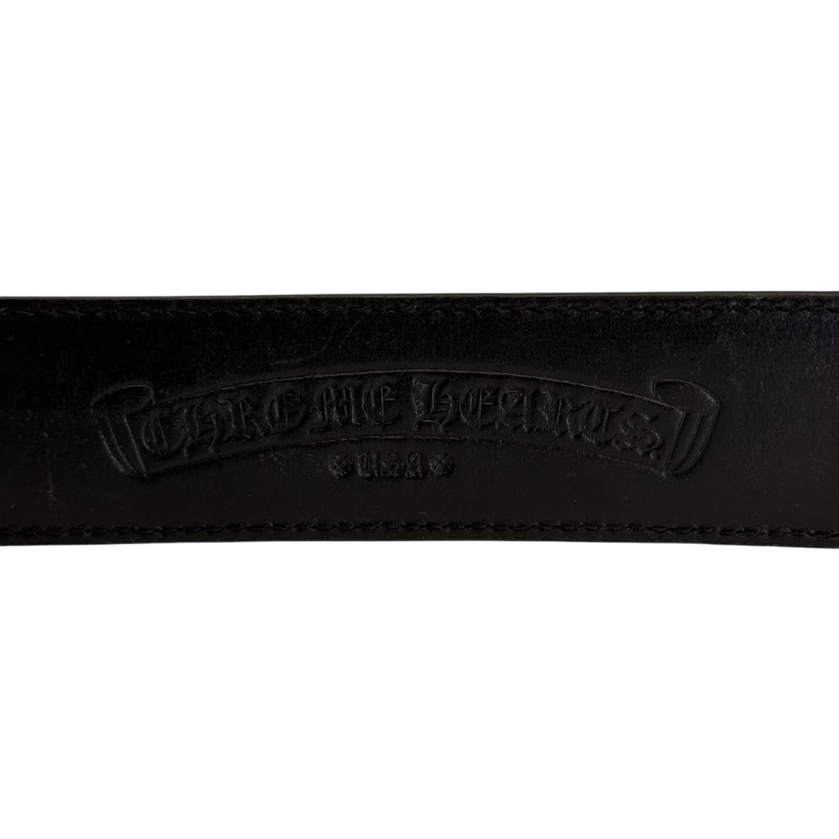 Chrome Hearts Black Leather Belt Strap - Size 40