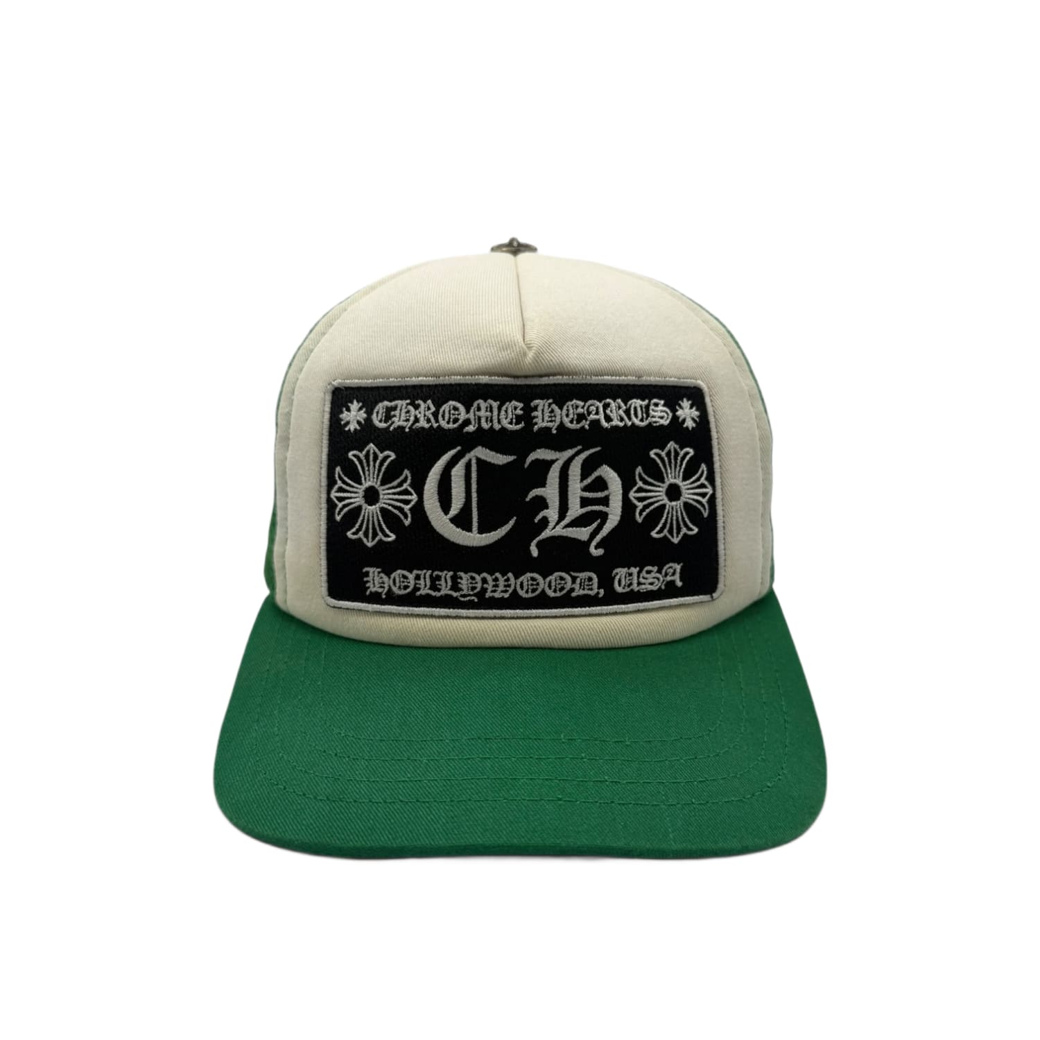 Chrome Hearts CH Hollywood Trucker Hat Green/White